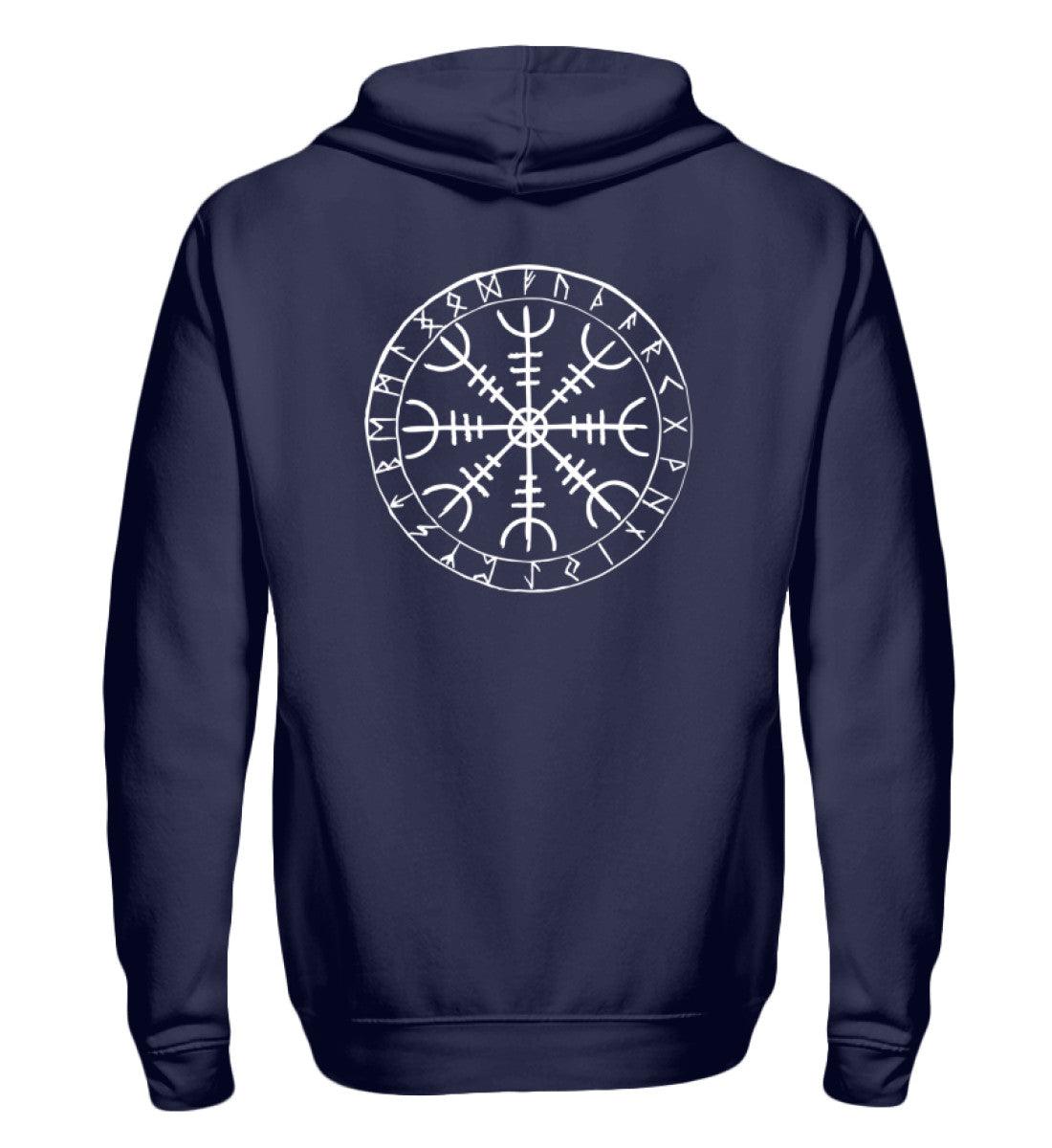 Helm of Awe Zipp-Hoodie – Wikinger Symbol für Schutz & Stärke - Nordic Viking Wear