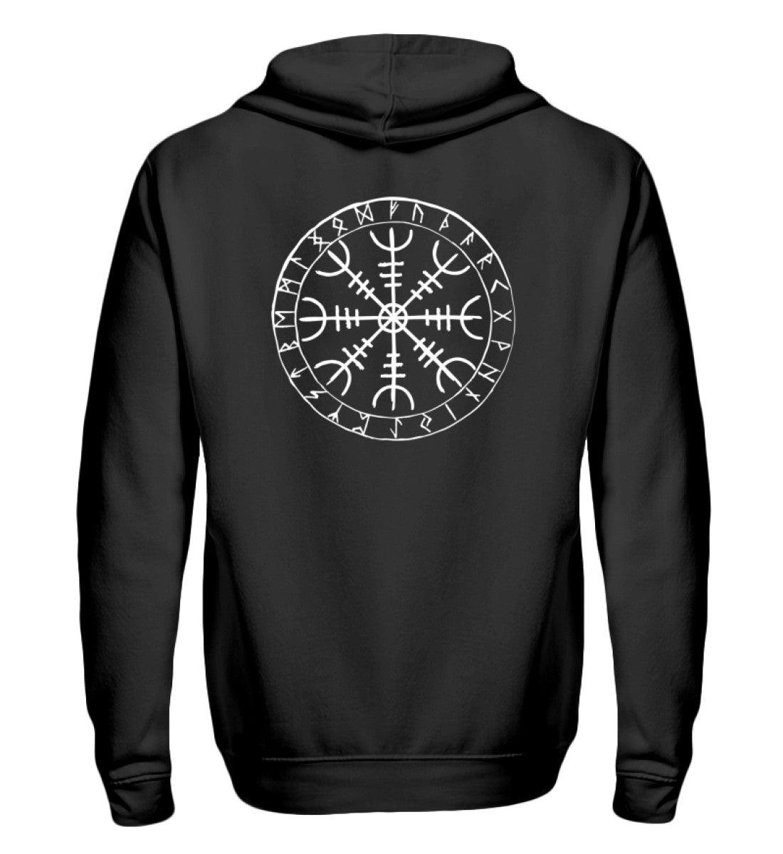 Helm of Awe Zipp-Hoodie – Wikinger Symbol für Schutz & Stärke - Nordic Viking Wear