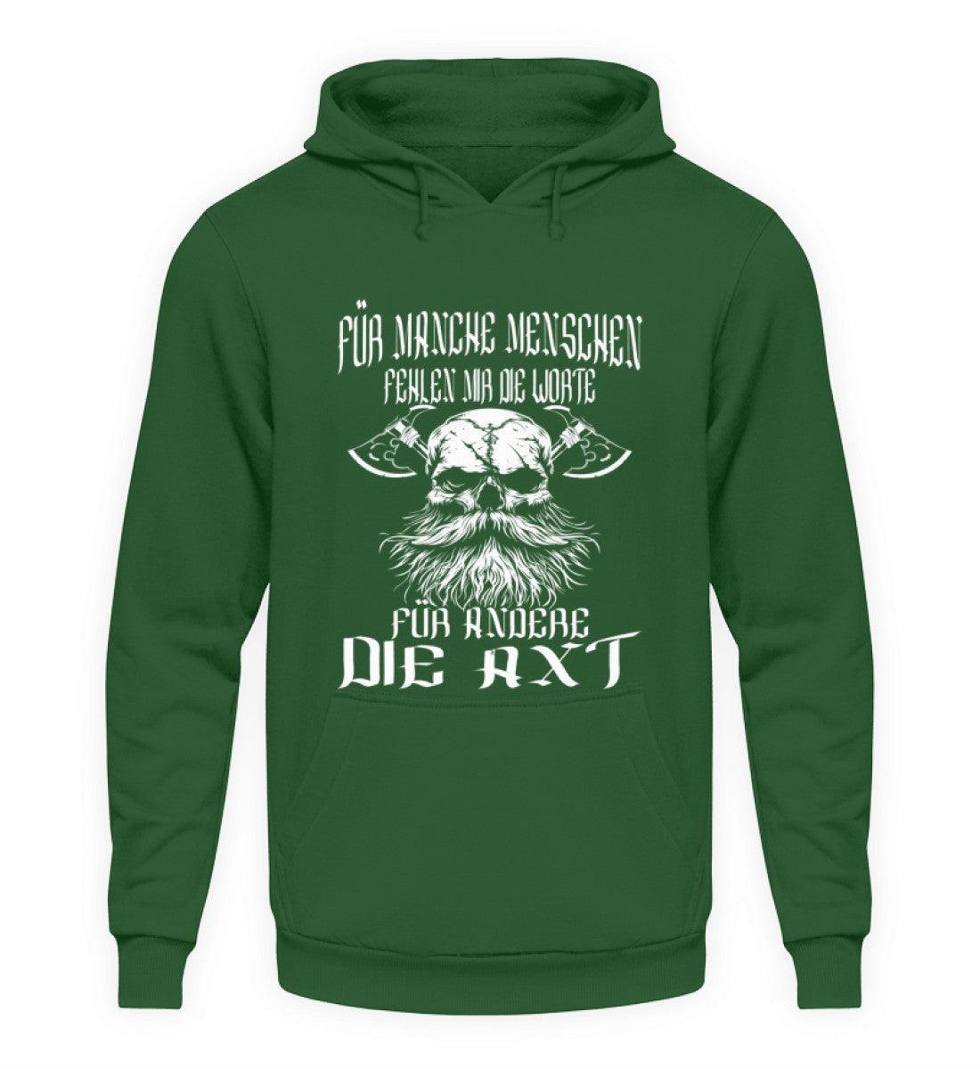 Lustiger Wikinger-Hoodie - "Für manche die Worte, für andere die Axt" - Nordic Viking Wear