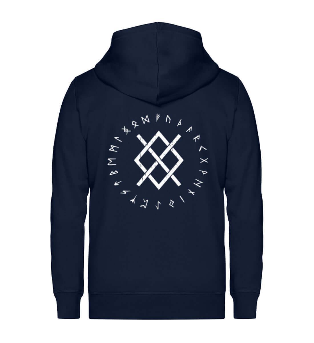 "Odins Gungnir Rune" Wikinger-Zip-Hoodie – Stärke des Allvaters - Nordic Viking Wear