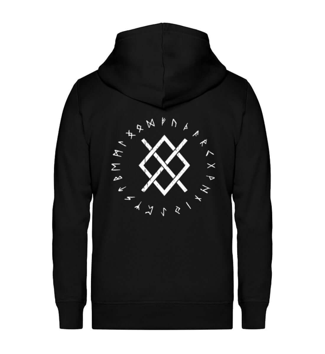 "Odins Gungnir Rune" Wikinger-Zip-Hoodie – Stärke des Allvaters - Nordic Viking Wear