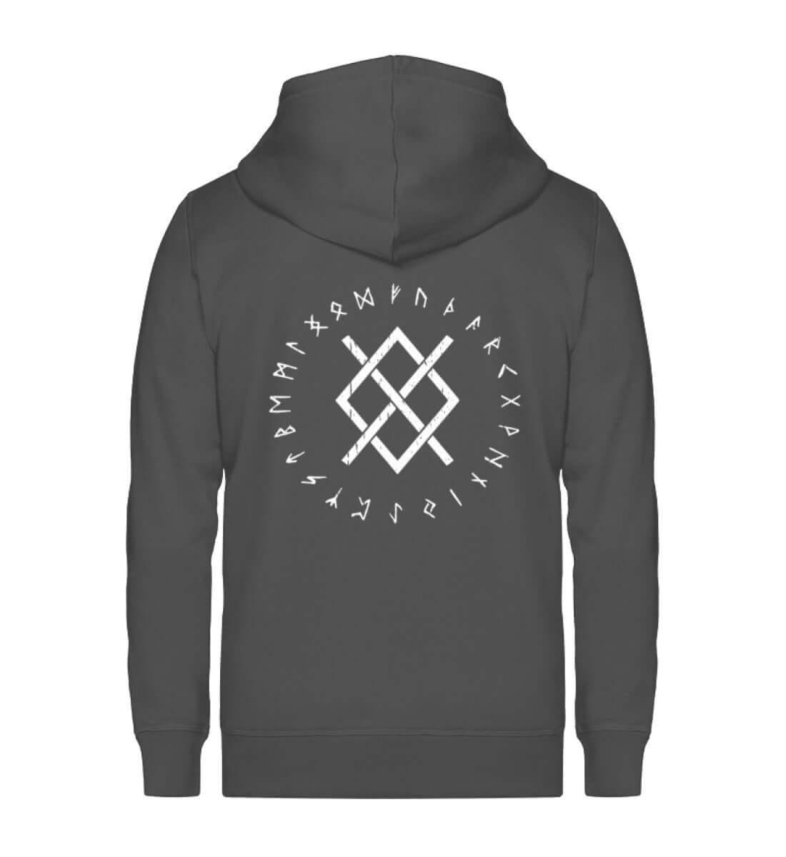 "Odins Gungnir Rune" Wikinger-Zip-Hoodie – Stärke des Allvaters - Nordic Viking Wear