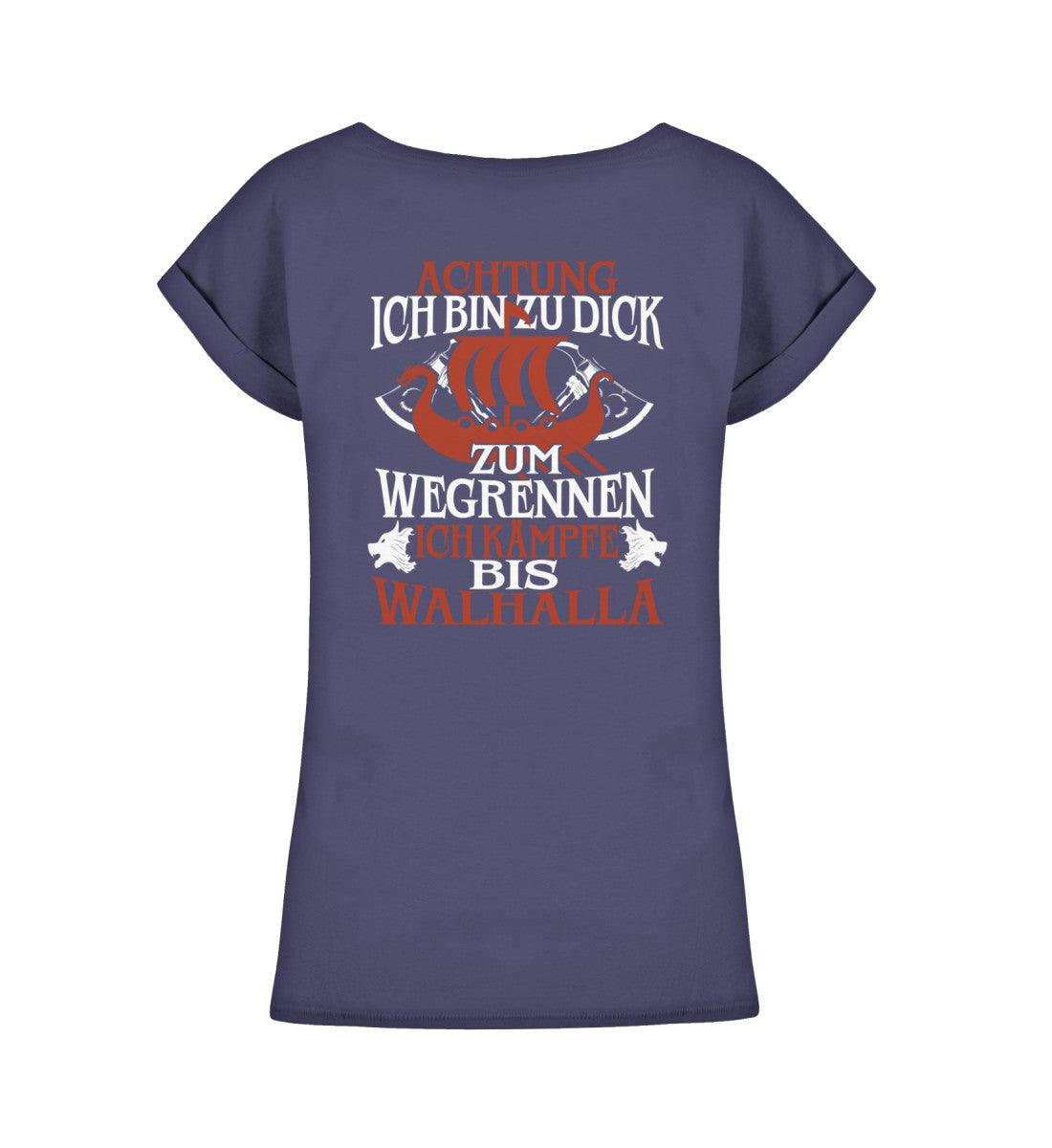 Schildmaiden Extended Shirt – „Achtung! Ich bin zu dick zum Wegrennen, ich kämpfe bis Walhalla“ - Nordic Viking Wear