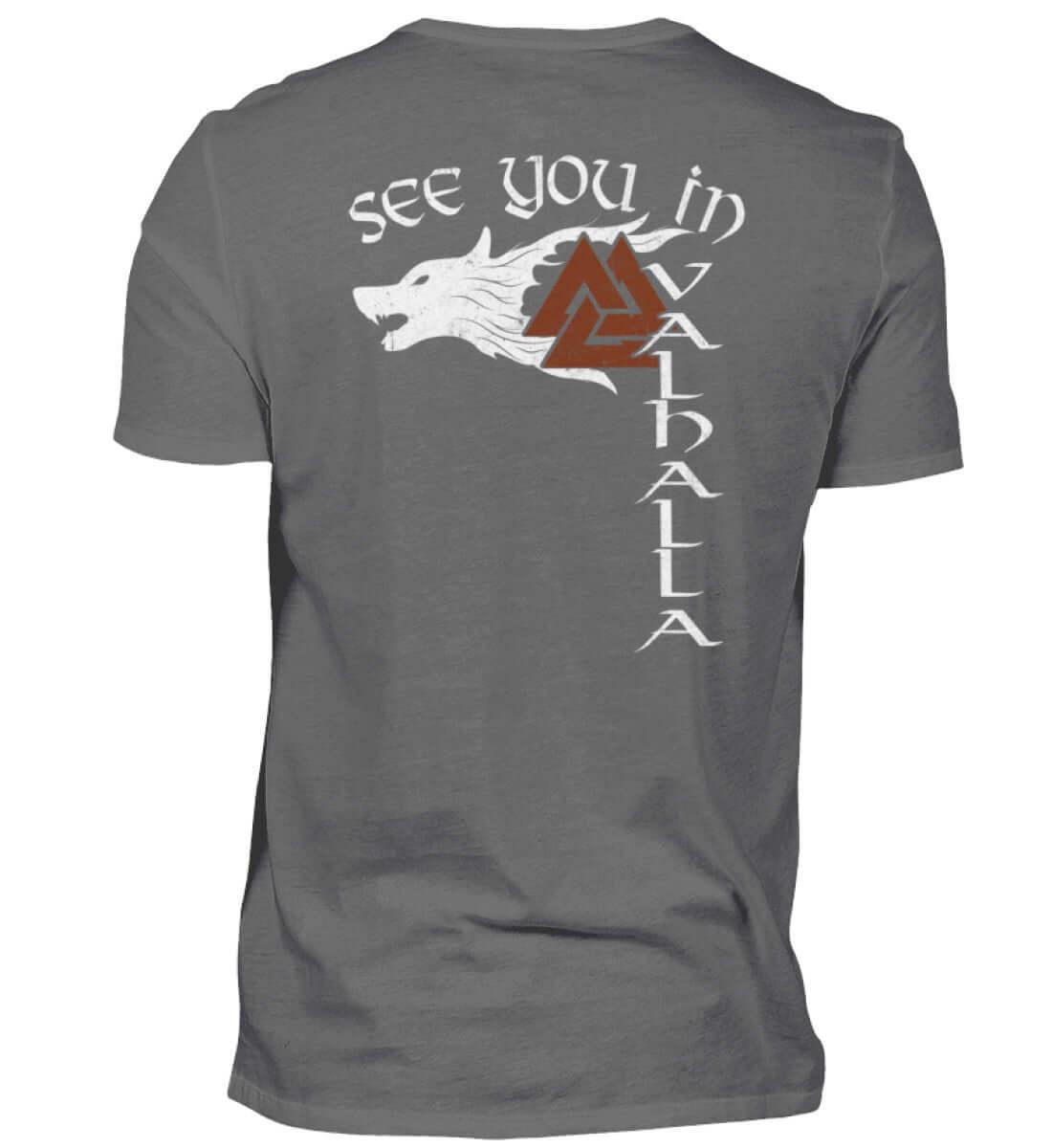 Fenris & Valknut: Das Erbe der Wikinger - Rückendruck Premiumshirt mit mythischer Kraft - Nordic Viking Wear