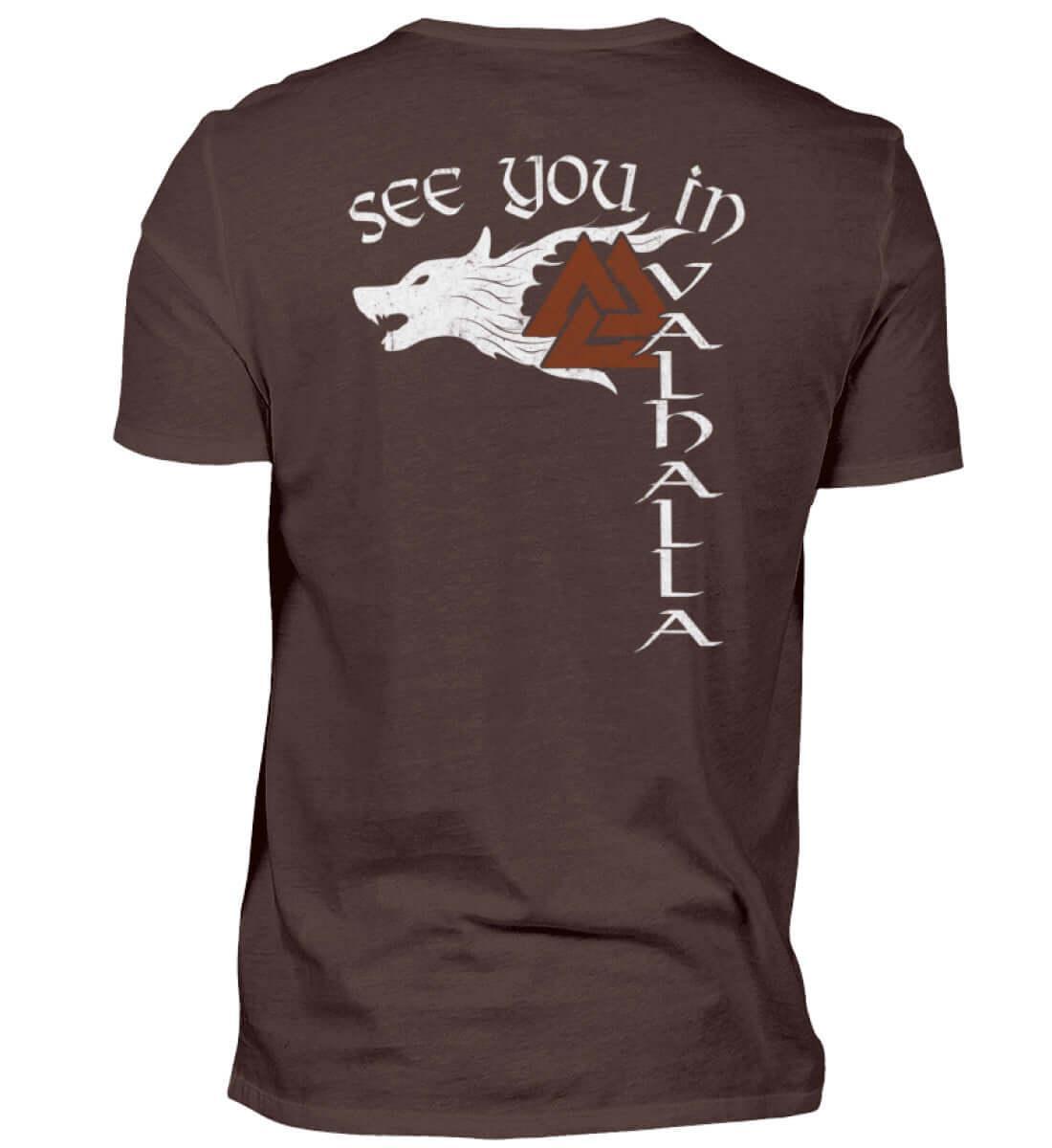 Fenris & Valknut: Das Erbe der Wikinger - Rückendruck Premiumshirt mit mythischer Kraft - Nordic Viking Wear