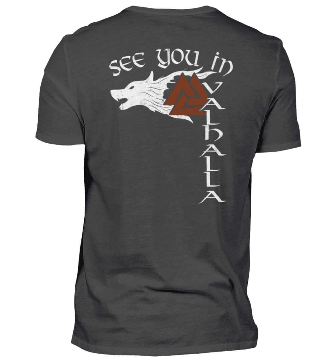 Fenris & Valknut: Das Erbe der Wikinger - Rückendruck Premiumshirt mit mythischer Kraft - Nordic Viking Wear