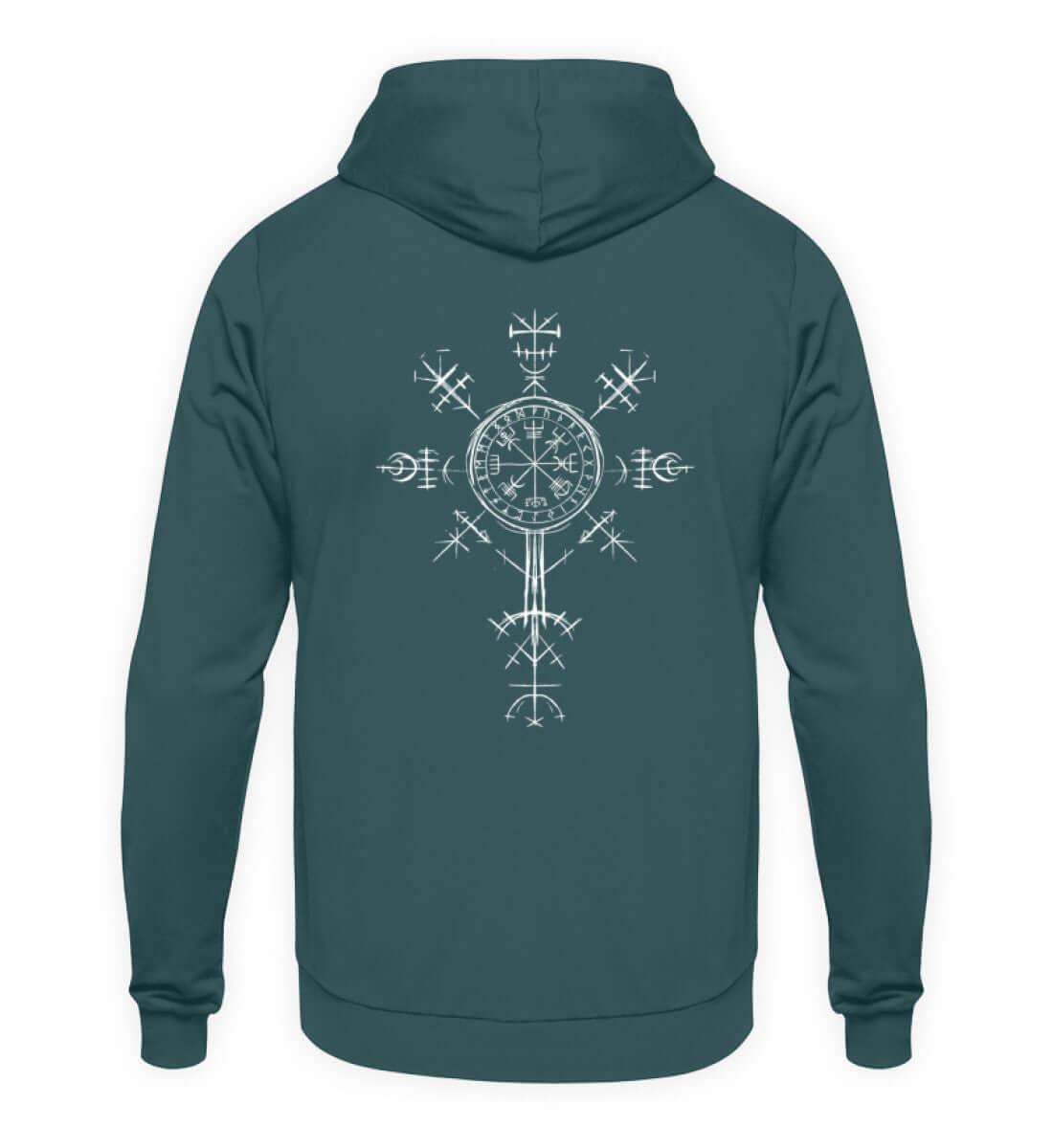 "Vegvísir Nordischer Kompass" Wikinger-Hoodie – Leite Deinen Weg - Nordic Viking Wear