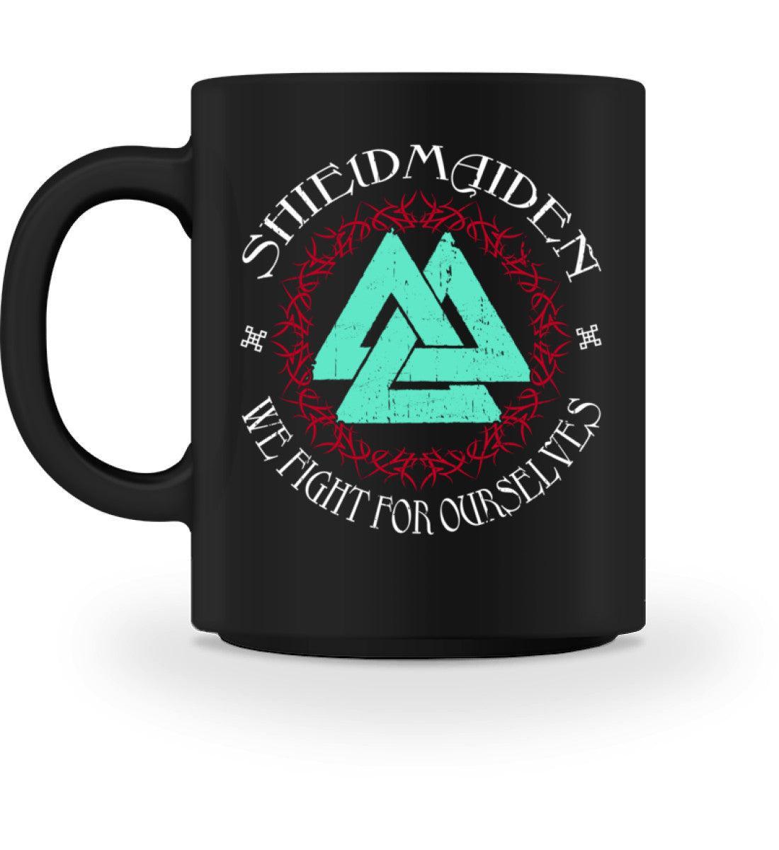 Schildmaiden Keramiktasse | Exklusives Valknut Design | Perfektes Geschenk für Liebhaber der Wikinger-Kultur - Nordic Viking Wear
