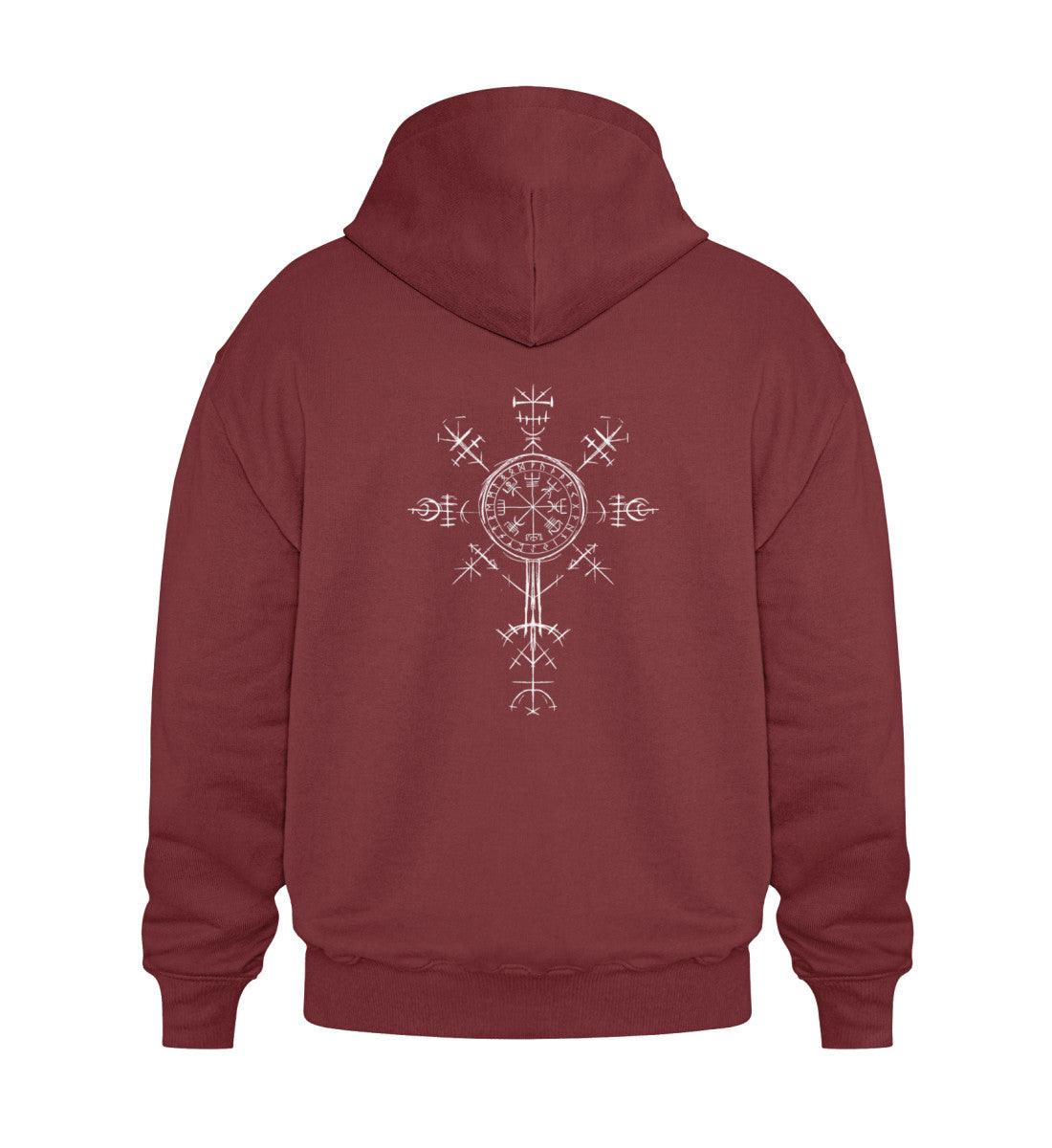 Wikinger Heavy Hoodie "Vegvísir Nordischer Kompass" Leite Deinen Weg - Nordic Viking Wear