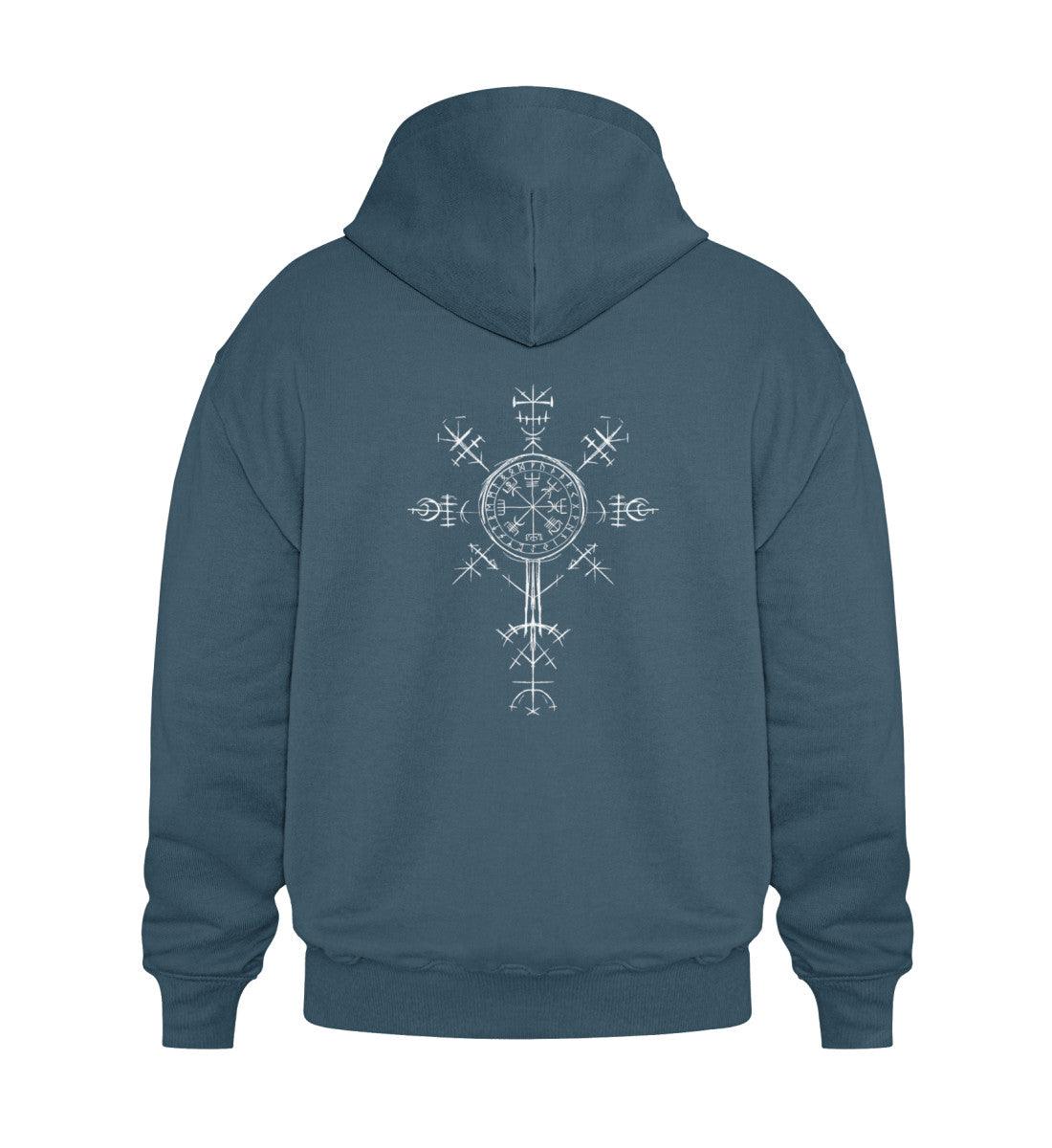 Wikinger Heavy Hoodie "Vegvísir Nordischer Kompass" Leite Deinen Weg - Nordic Viking Wear