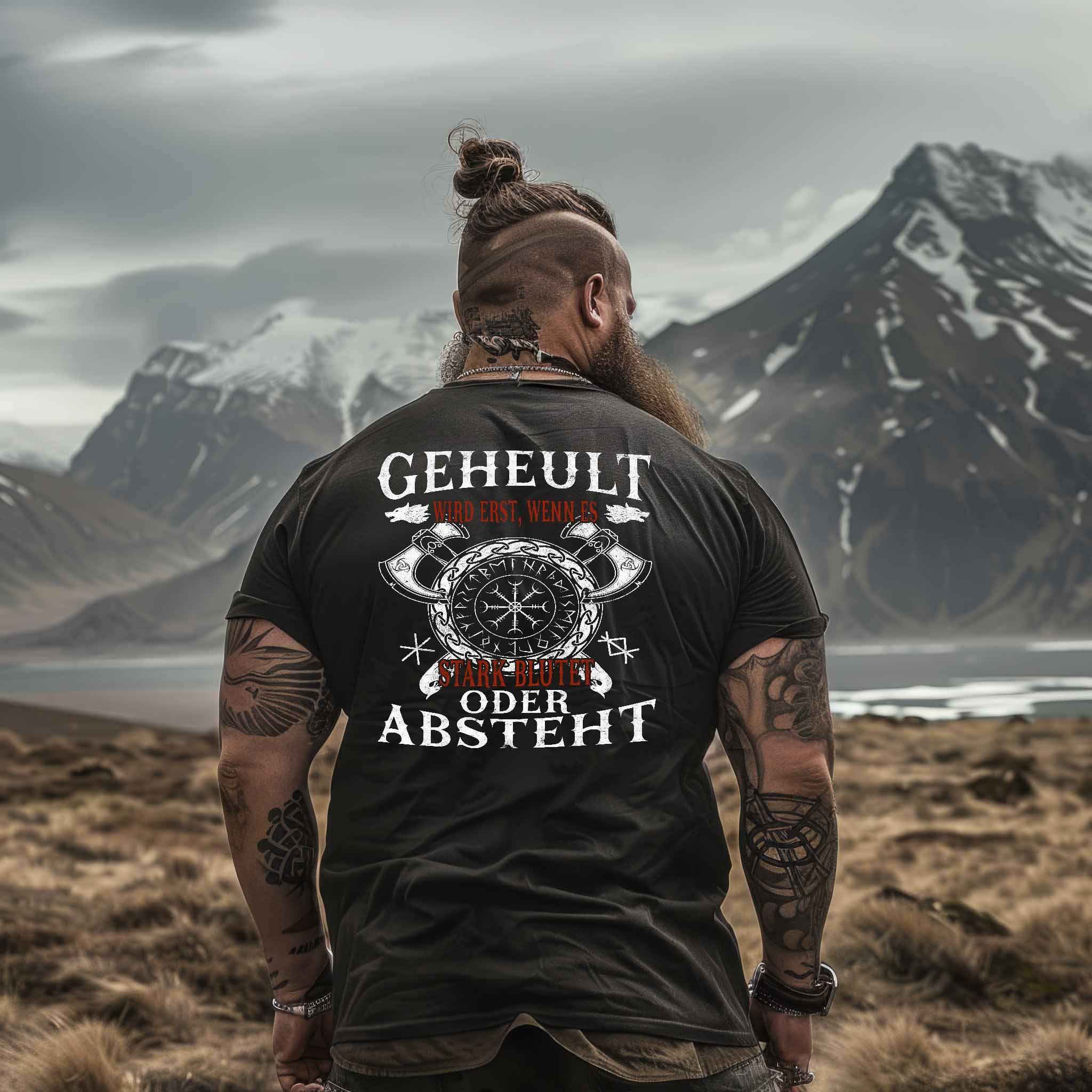 Lustiges Wikinger Premiumshirt – Humorvolles Viking T-Shirt mit witzigem Spruch und Helm of Awe - Nordic Viking Wear