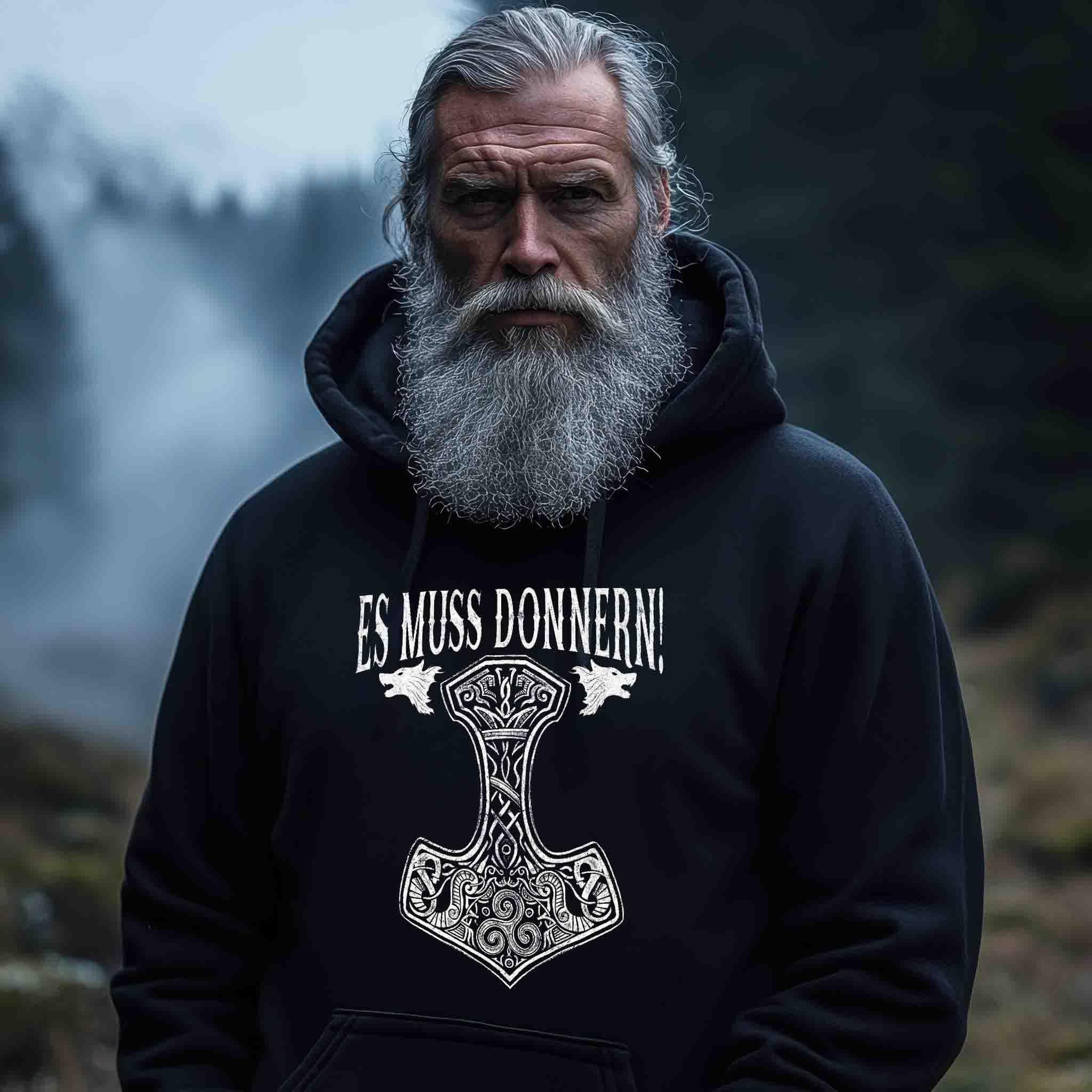 Es Muss Donnern Thors Hammer Premium Hoodie - Unisex Organic Hoodie 2.0 ST/ST - Nordic Viking Wear