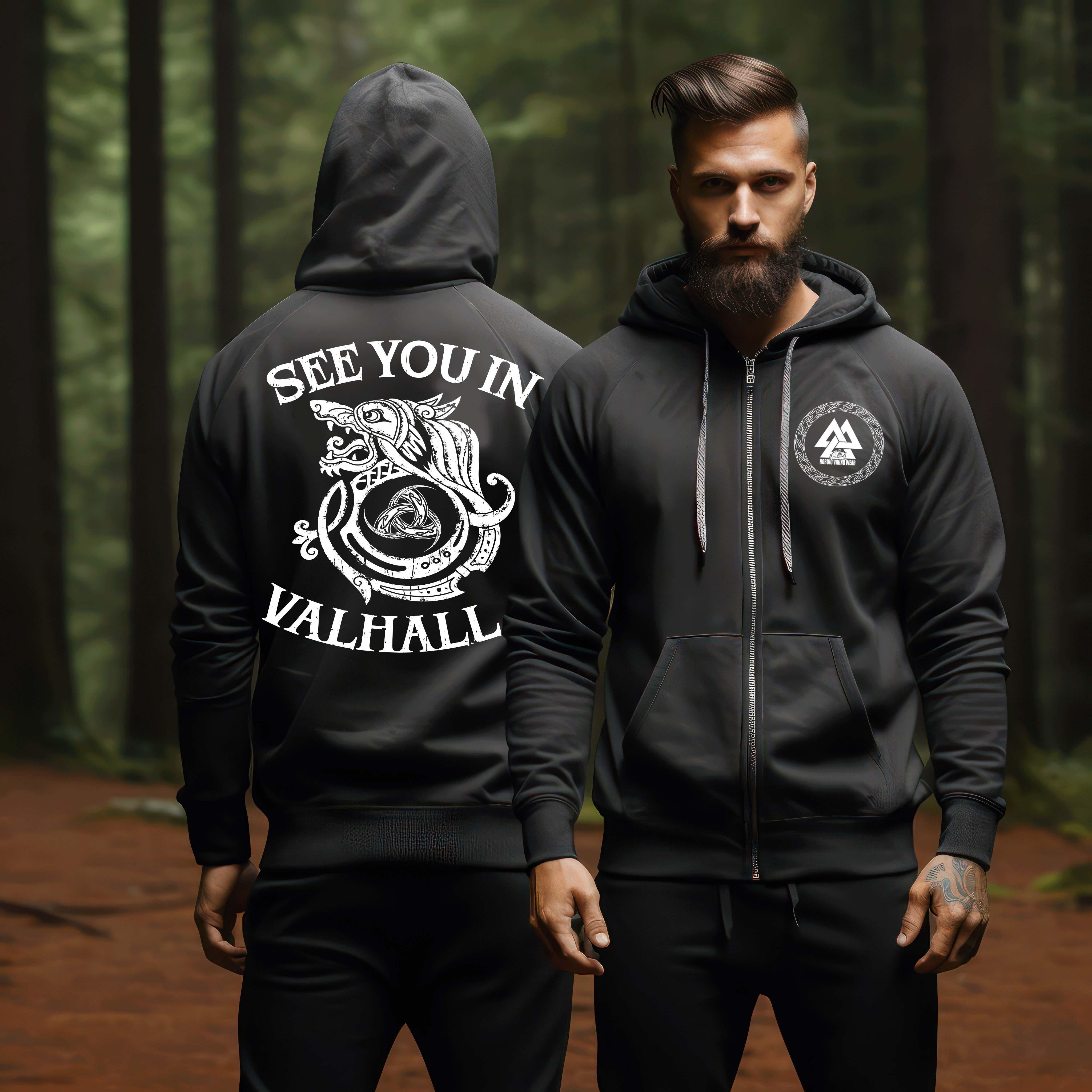 Wikinger Organic Zipper "See You In Valhalla" – Ökologisch & Kühn