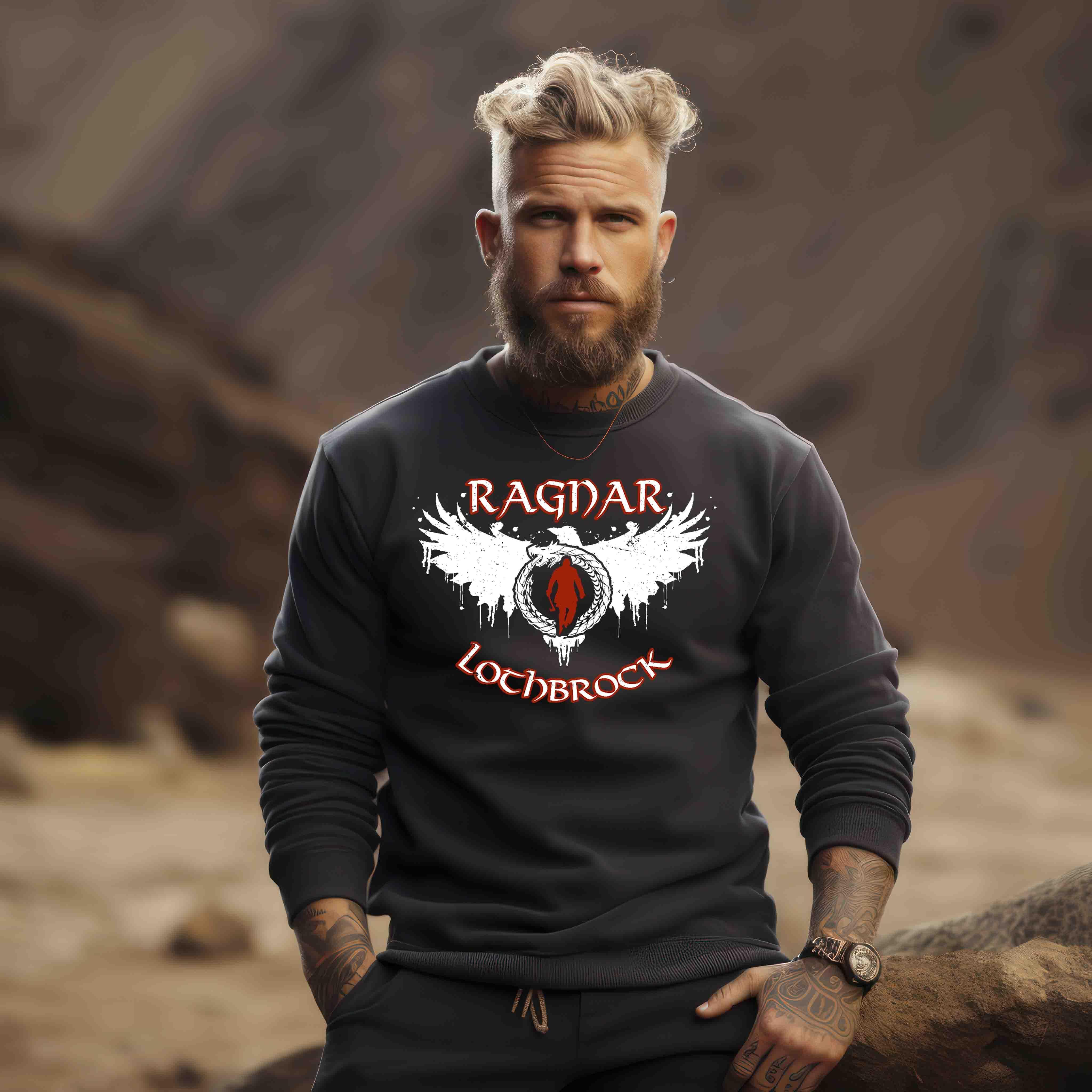 Wikinger Sweatshirt Ragnar Lothbrock Design - Unisex Pullover - Nordic Viking Wear