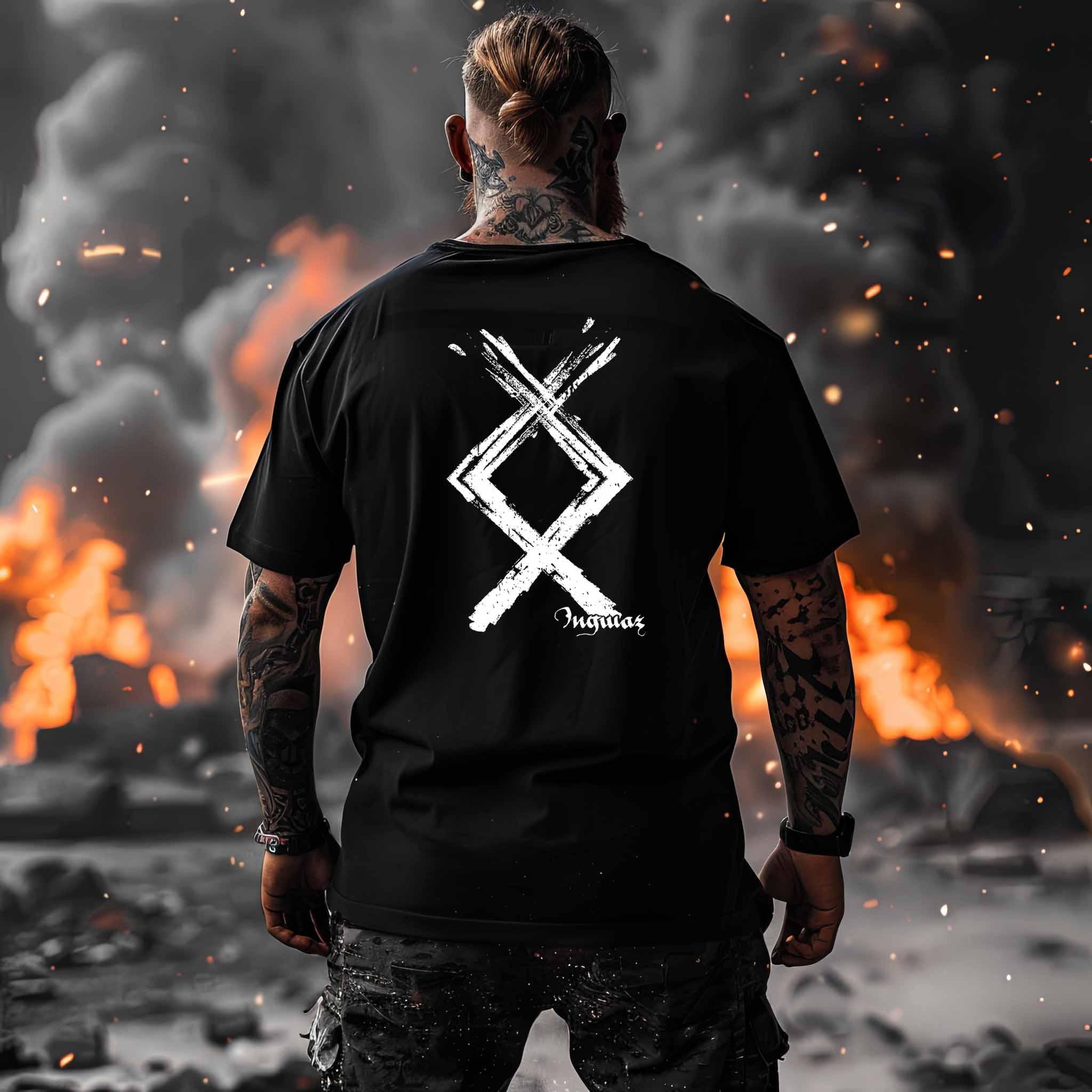 Wikinger-Shirt Ingwaz Rune - Nordische Mythologie Kraftsymbol - Nordic Viking Wear
