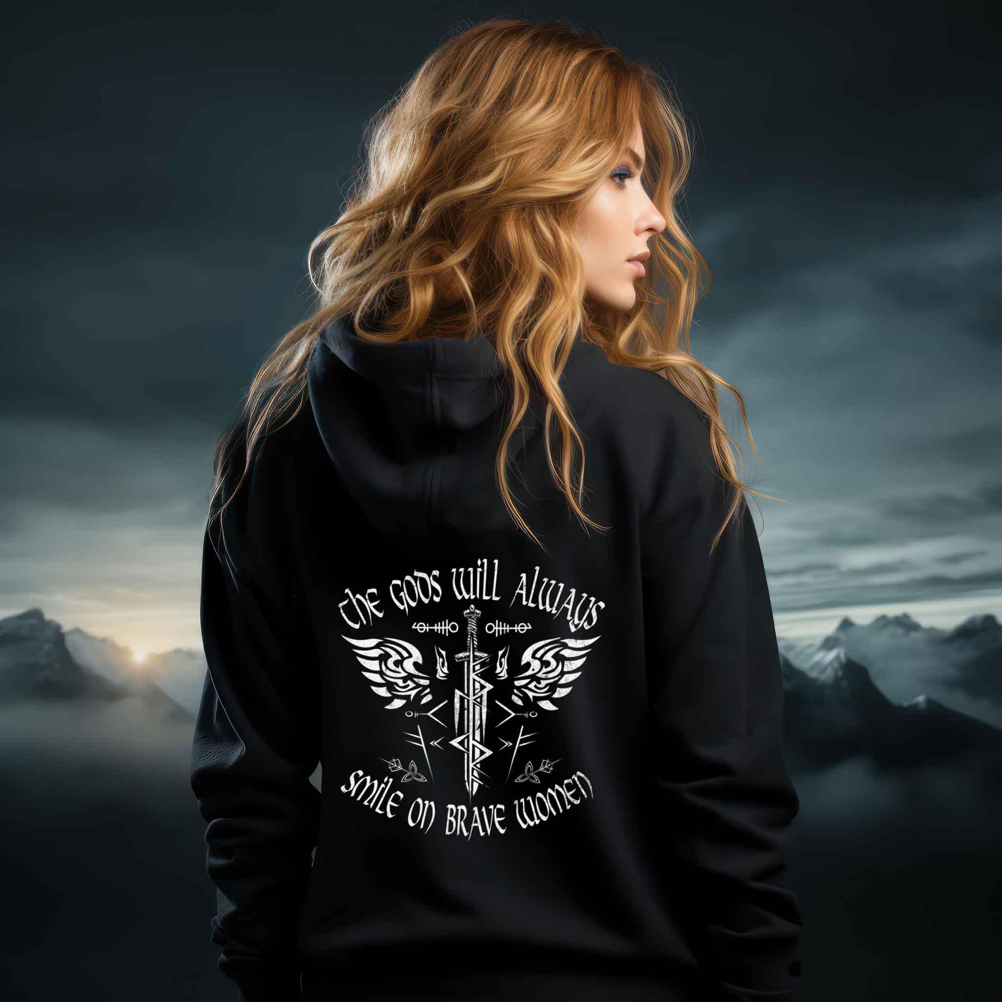 Schildmaiden-Hoodie Freyja Binderune - Ehre die Göttinnen - Nordic Viking Wear