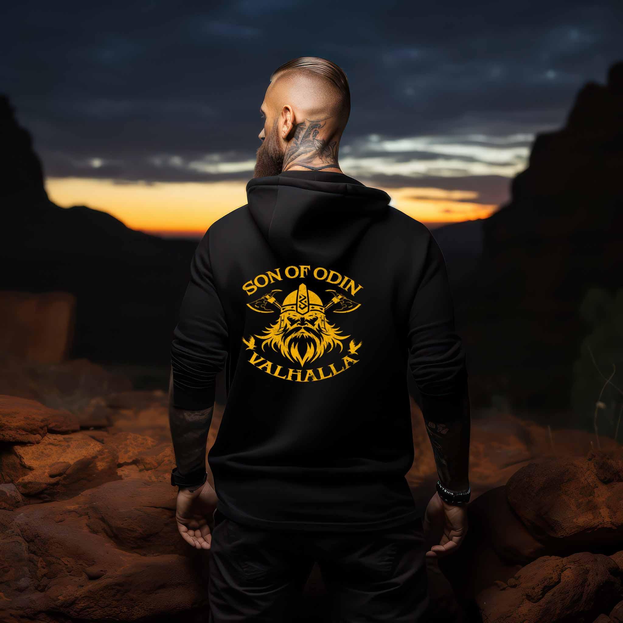 Wikinger Zip-Hoodie Son Of Odin Valhalla - Unisex Organic Zipper ST/ST - Nordic Viking Wear