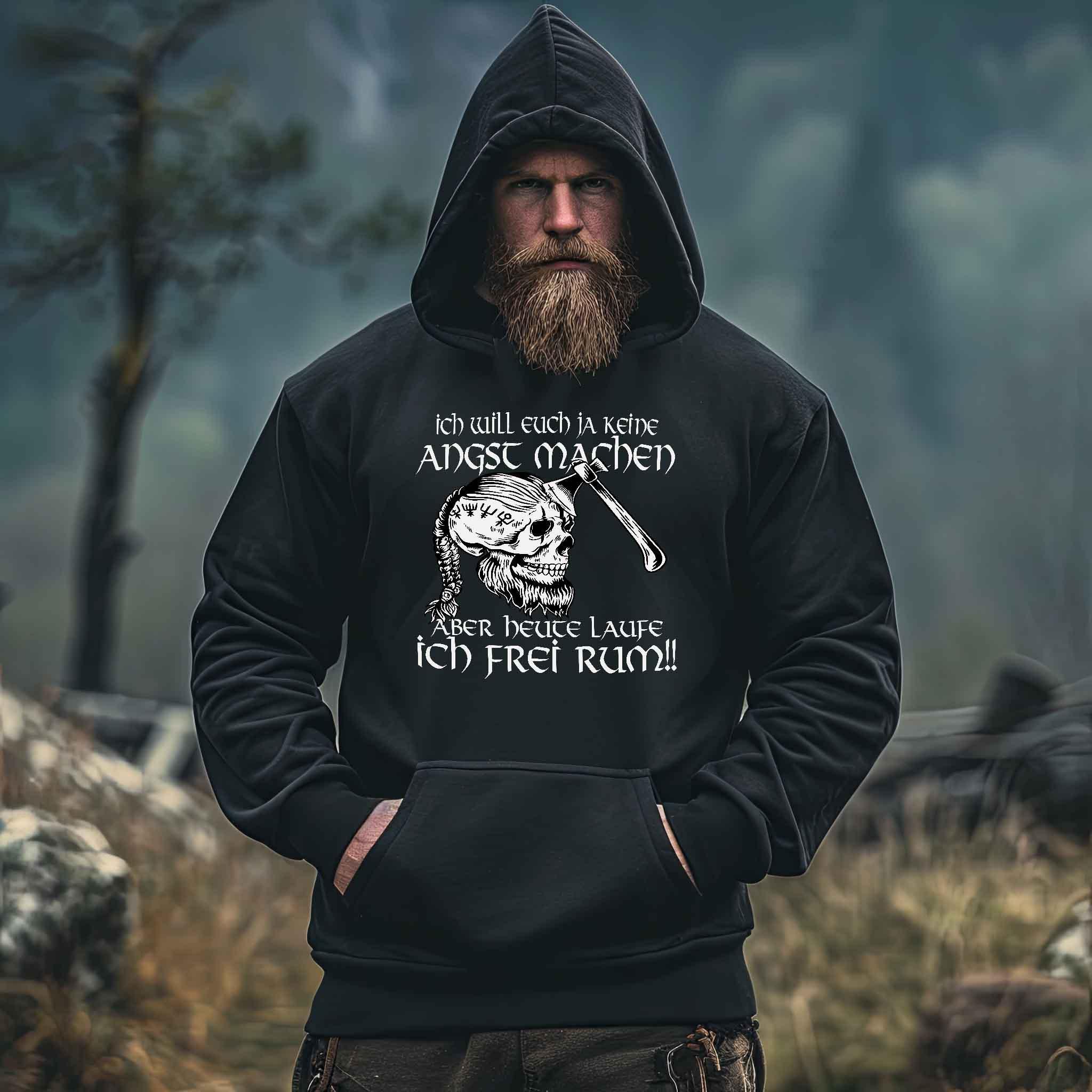 Wikinger Heavy Vintage Hoodie - Ich Will Euch Ja Keine Angst Machen. - Nordic Viking Wear