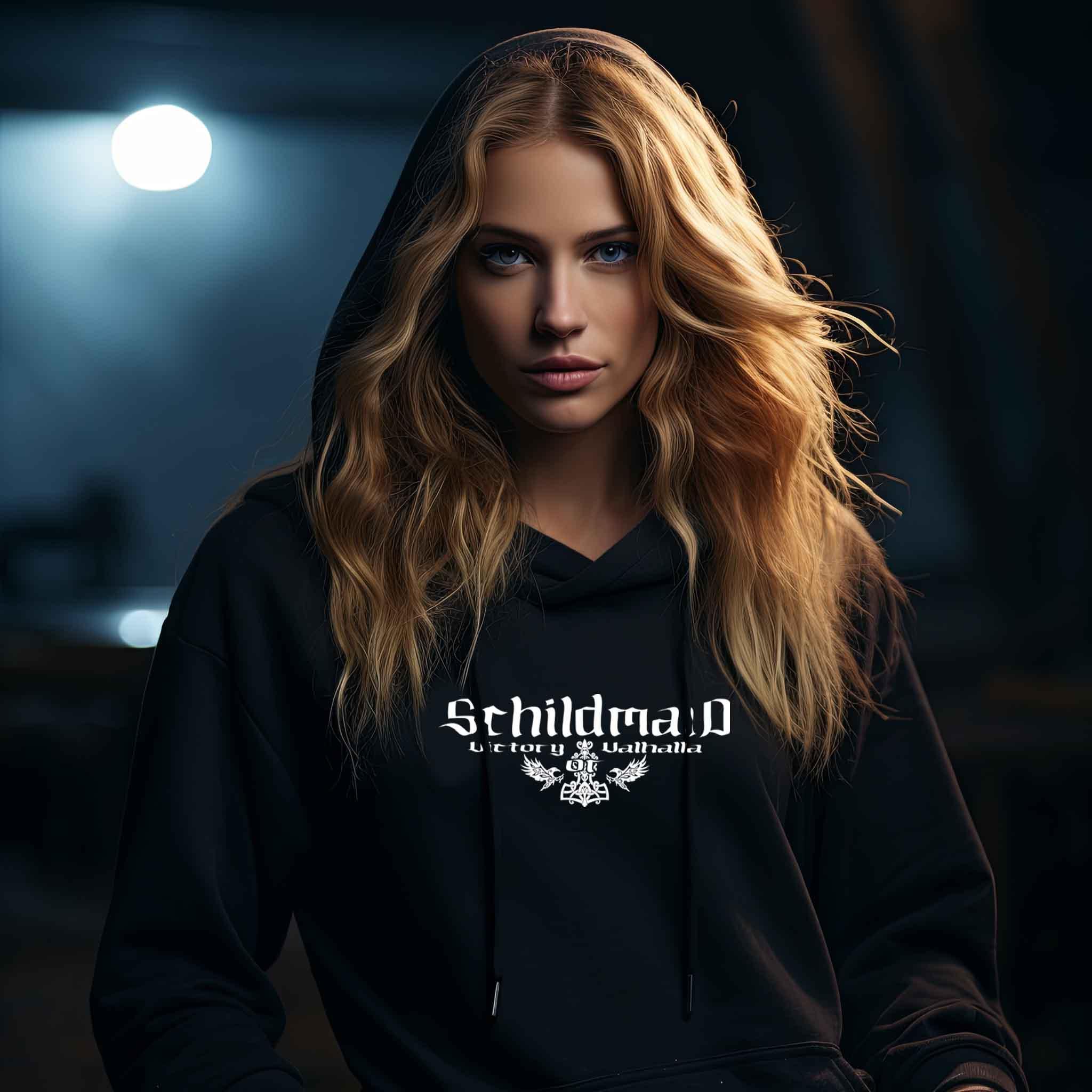 "Schildmaid Hoodie – Victory or Valhalla" Ehre die Kriegerinnen