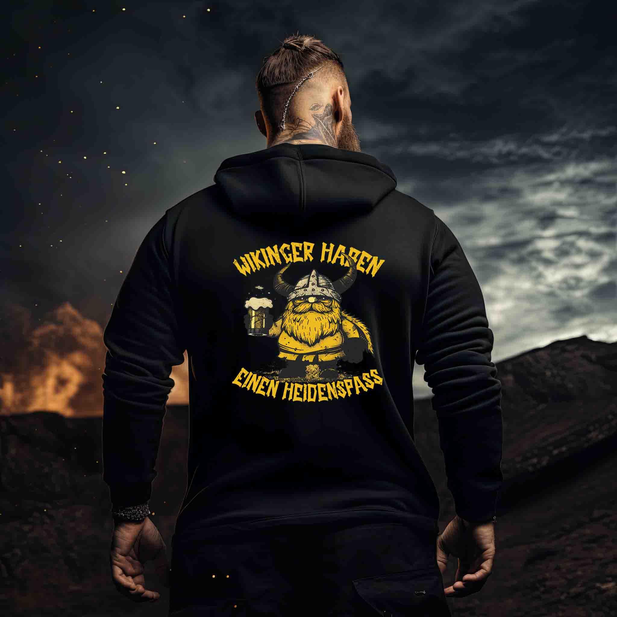 🍻 Wikinger Zipp-Hoodie – "Wikinger haben einen Heidenspaß" 🍻 - Nordic Viking Wear