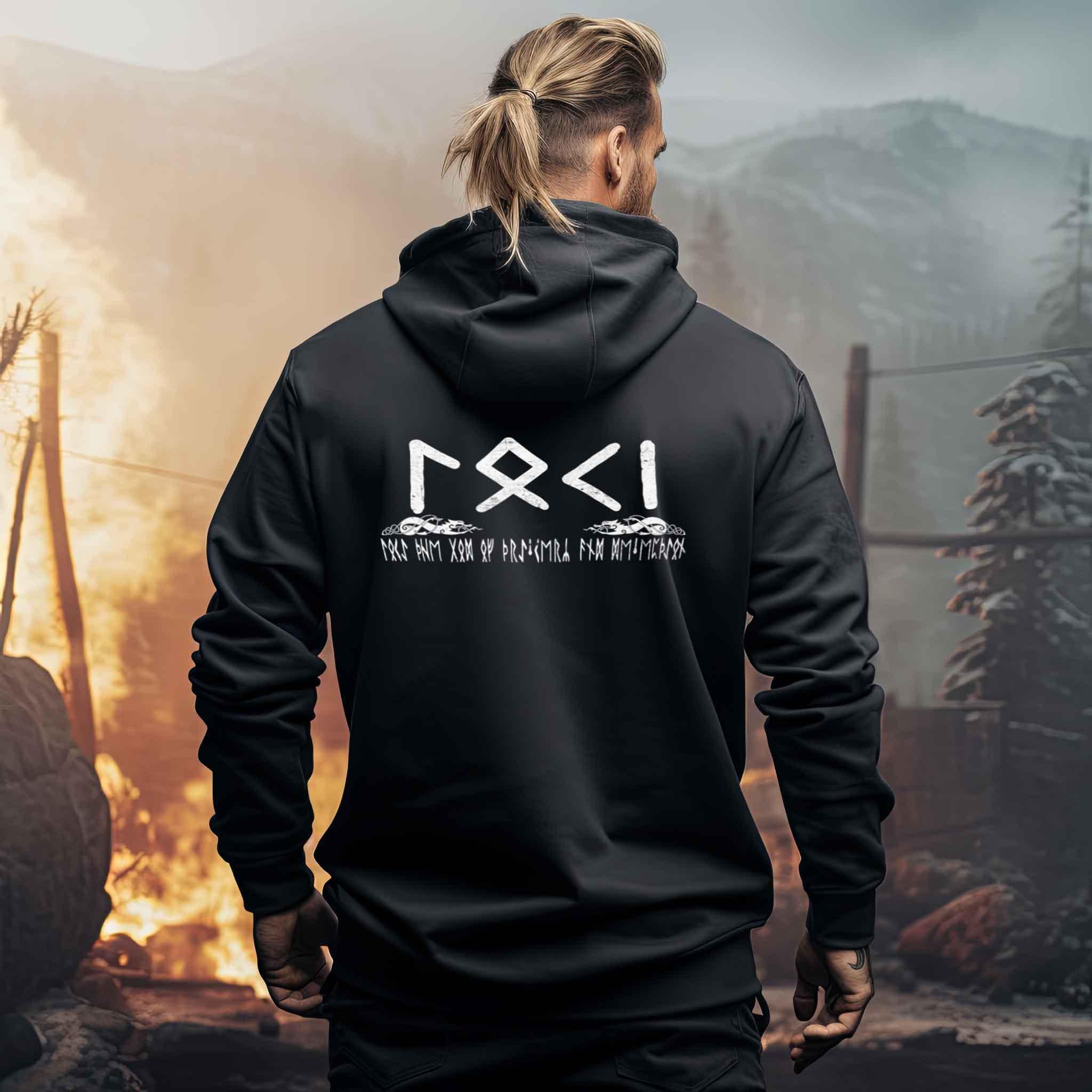 Wikinger Zip-Hoodie Loki Der Gott der List und Täuschung - Nordic Viking Wear