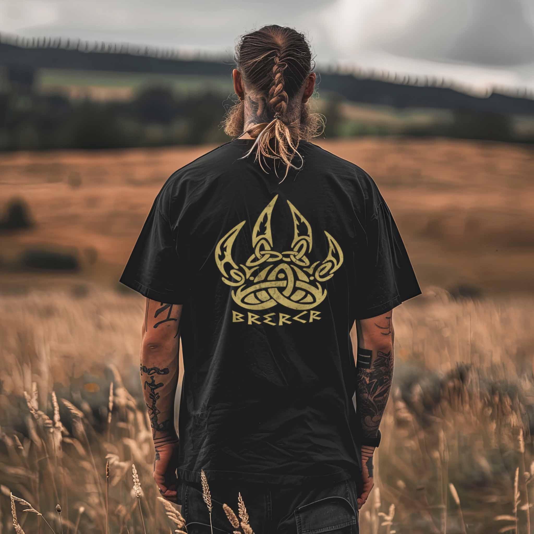 Wikinger Heavy Oversized Shirt Berserker Nordische Runenschrift und Knotenmuster für echte Krieger - Nordic Viking Wear