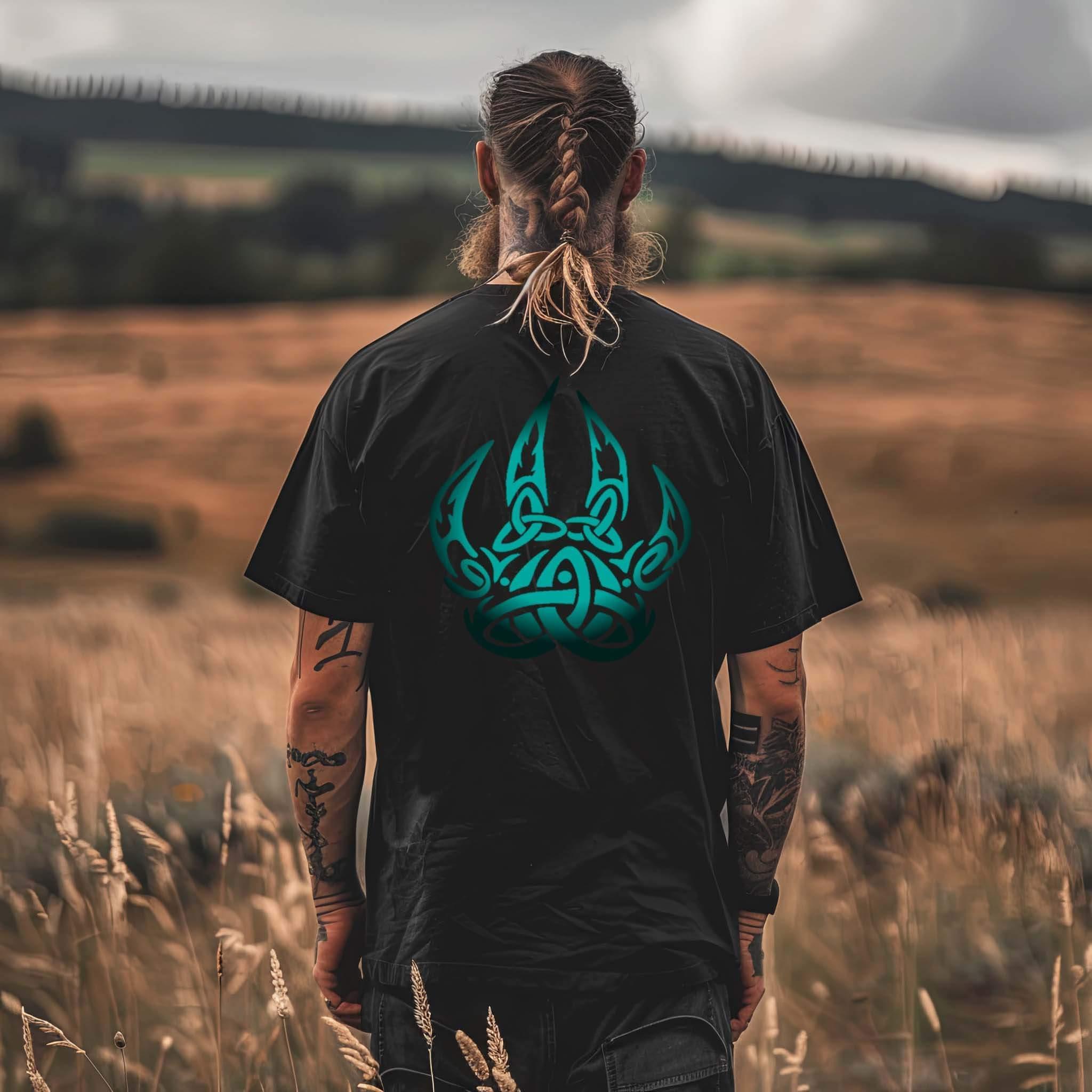 Wikinger Oversized Shirt – Berserker Symbol mit nordischem Knotenmotiv - Nordic Viking Wear