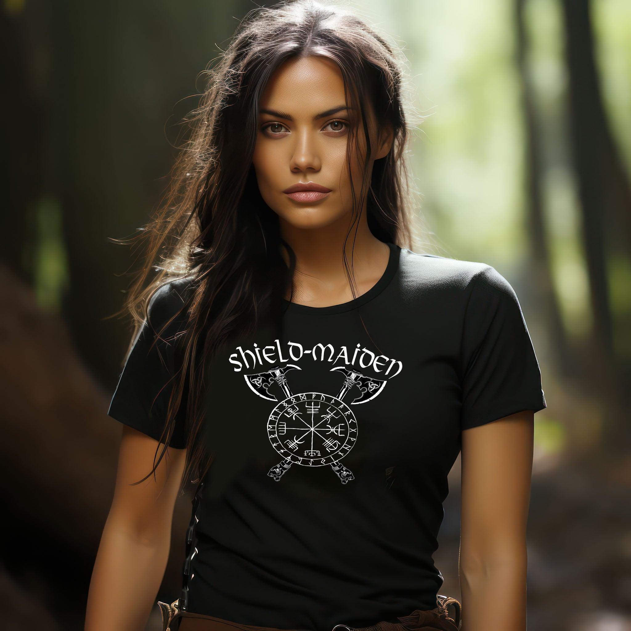 Schildmaiden Damen Premium T-Shirt "Shield-Maiden Warrior Compass" - Nordic Viking Wear