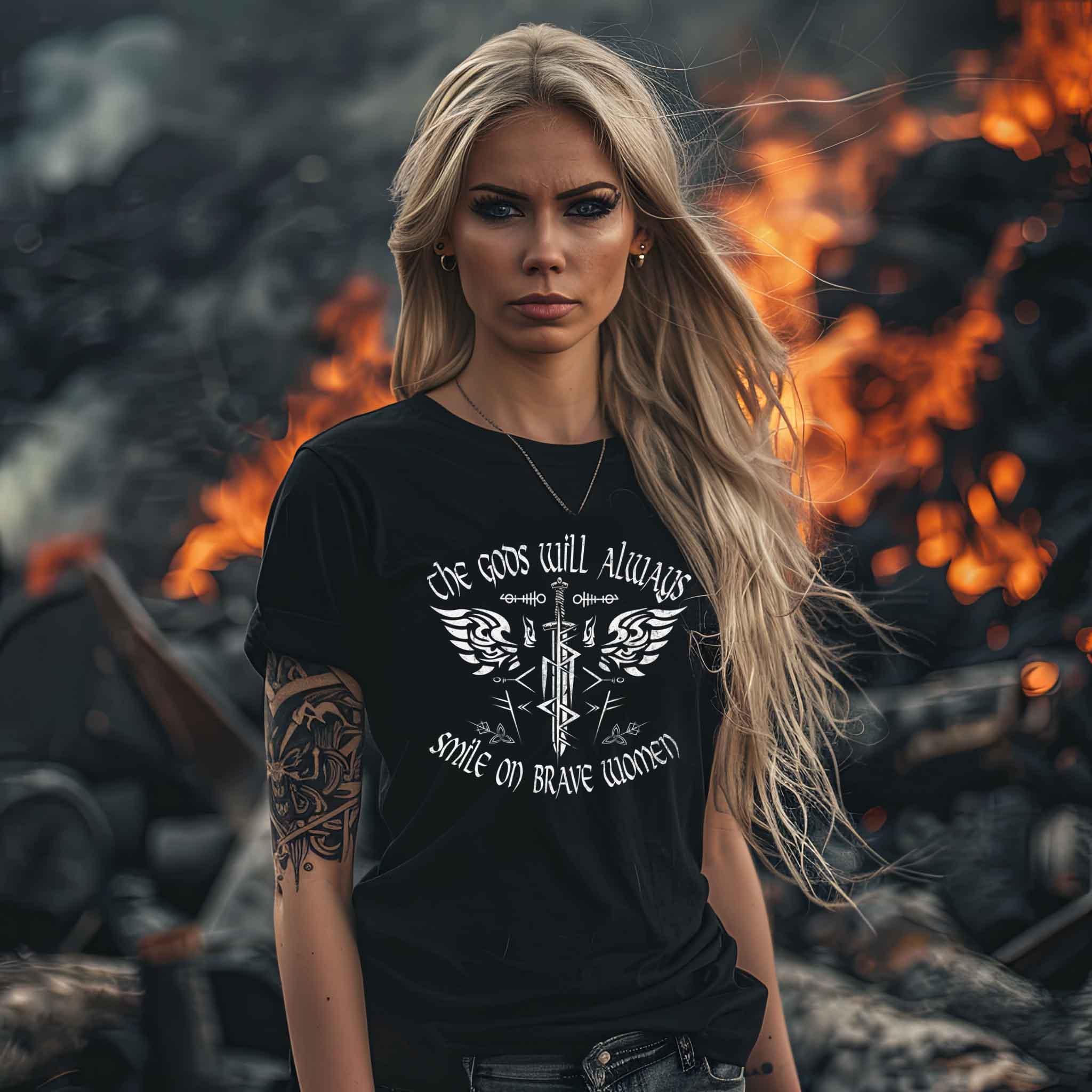 Schildmaid Freyja Binderune Premiumshirt - Ehre die Göttinnen - Nordic Viking Wear