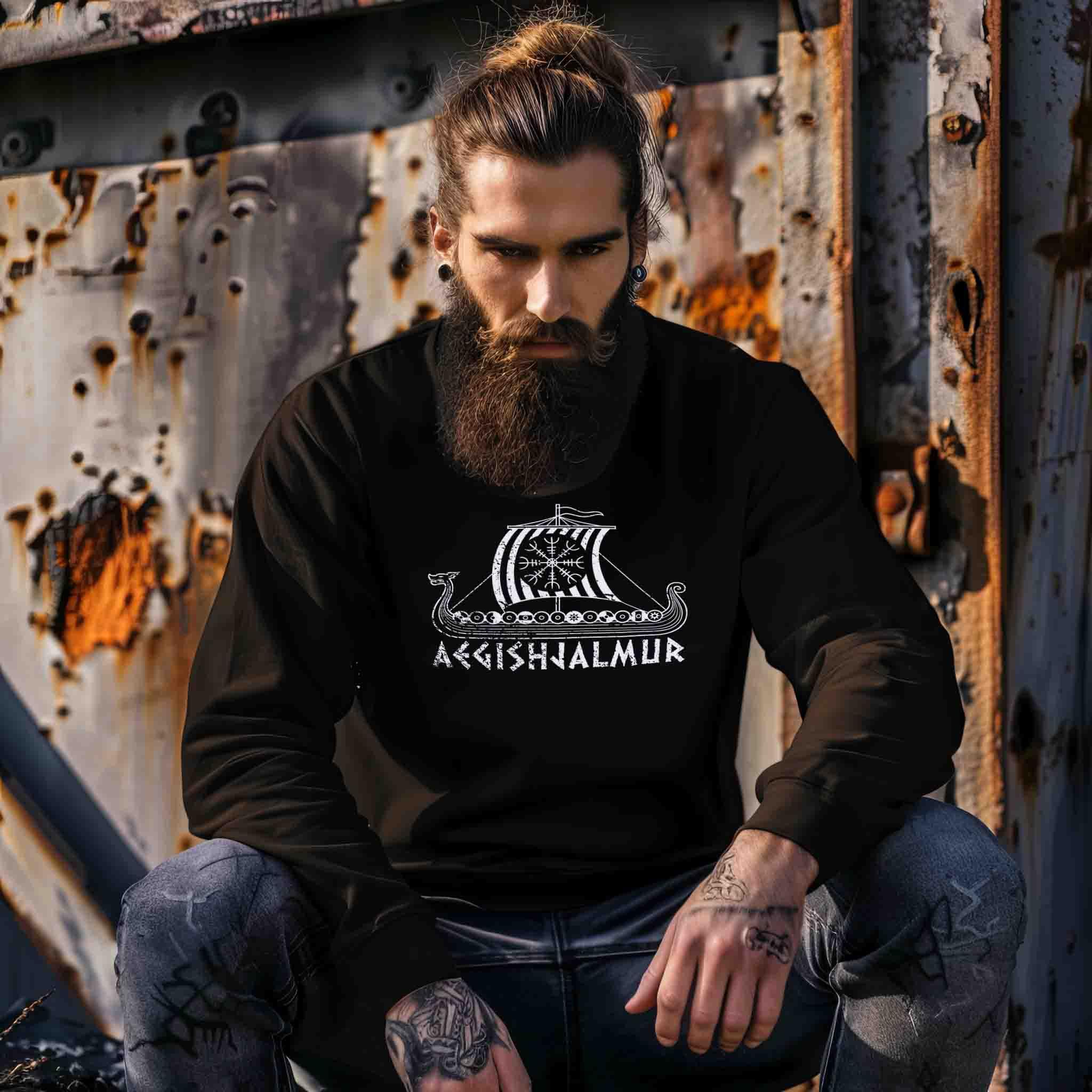 Aegishjalmur – Der Schutz der Wikinger auf hoher See Heavy Sweatshirt - Nordic Viking Wear