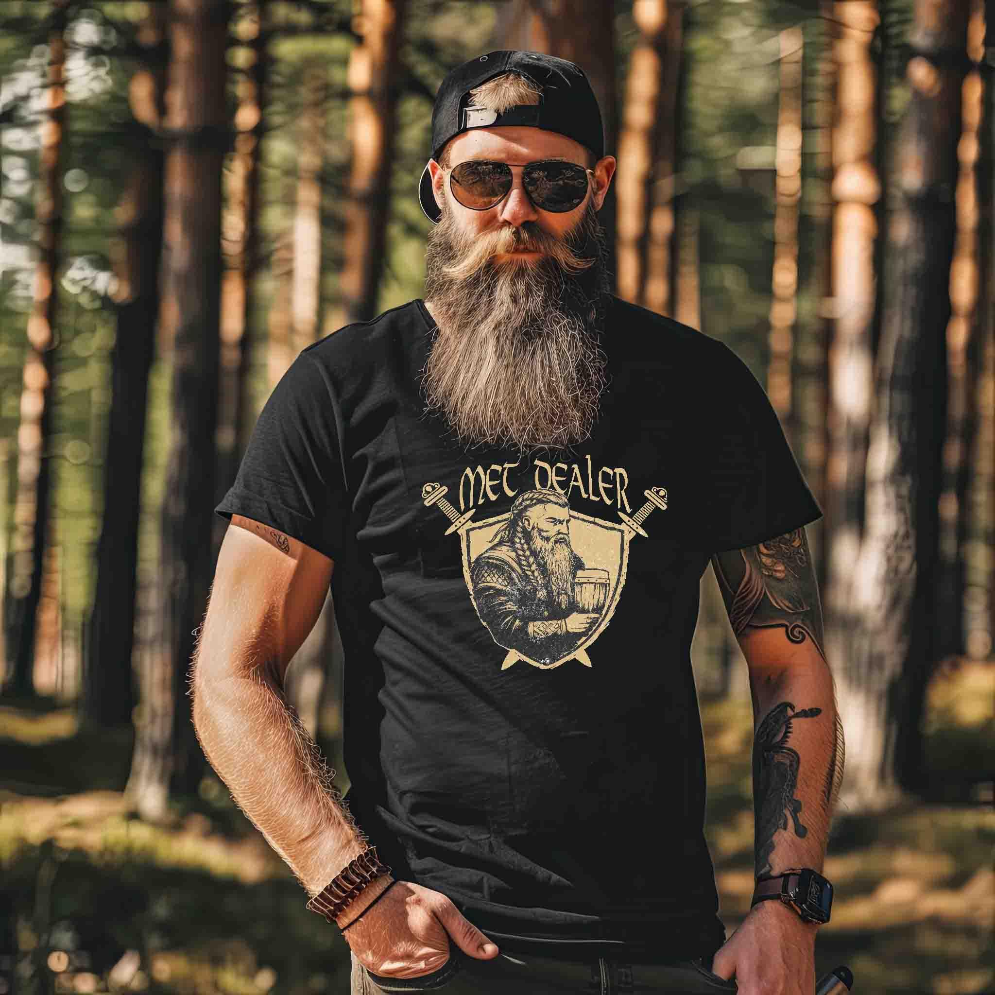Met Dealer" Wikinger Premiumshirt – Für wahre Met-Liebhaber und Wikinger-Fans - Nordic Viking Wear