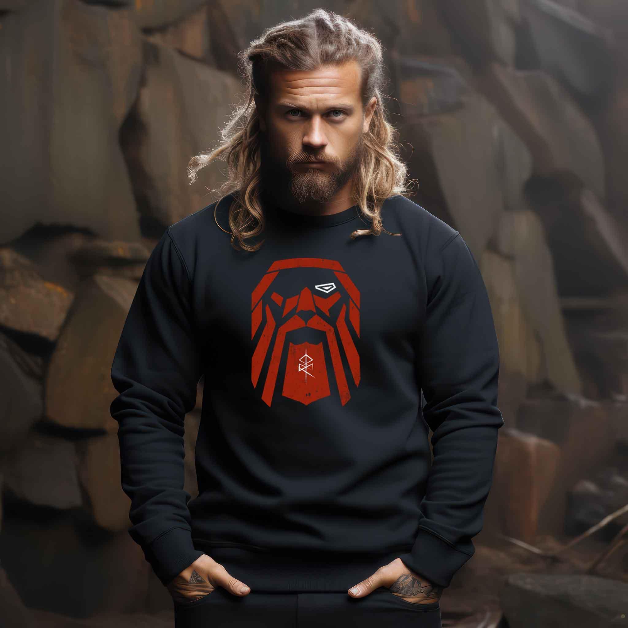 "Odin's Visage" Wikinger-Sweatshirt – Stolz und Macht des Allvaters - Nordic Viking Wear