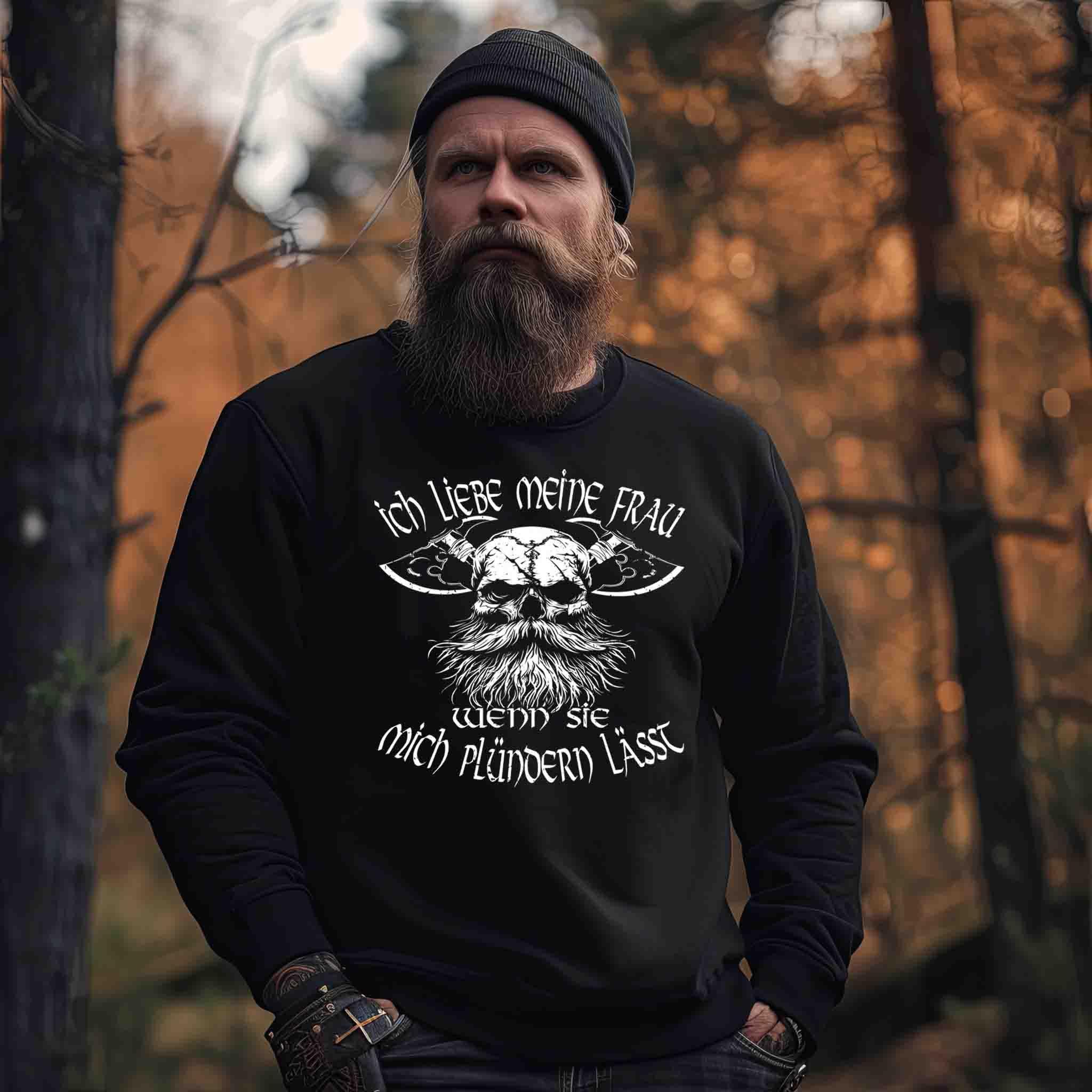 Lustiges Wikinger-Sweatshirt für Männer "Liebeskrieger" – Valentinstagsedition - Nordic Viking Wear