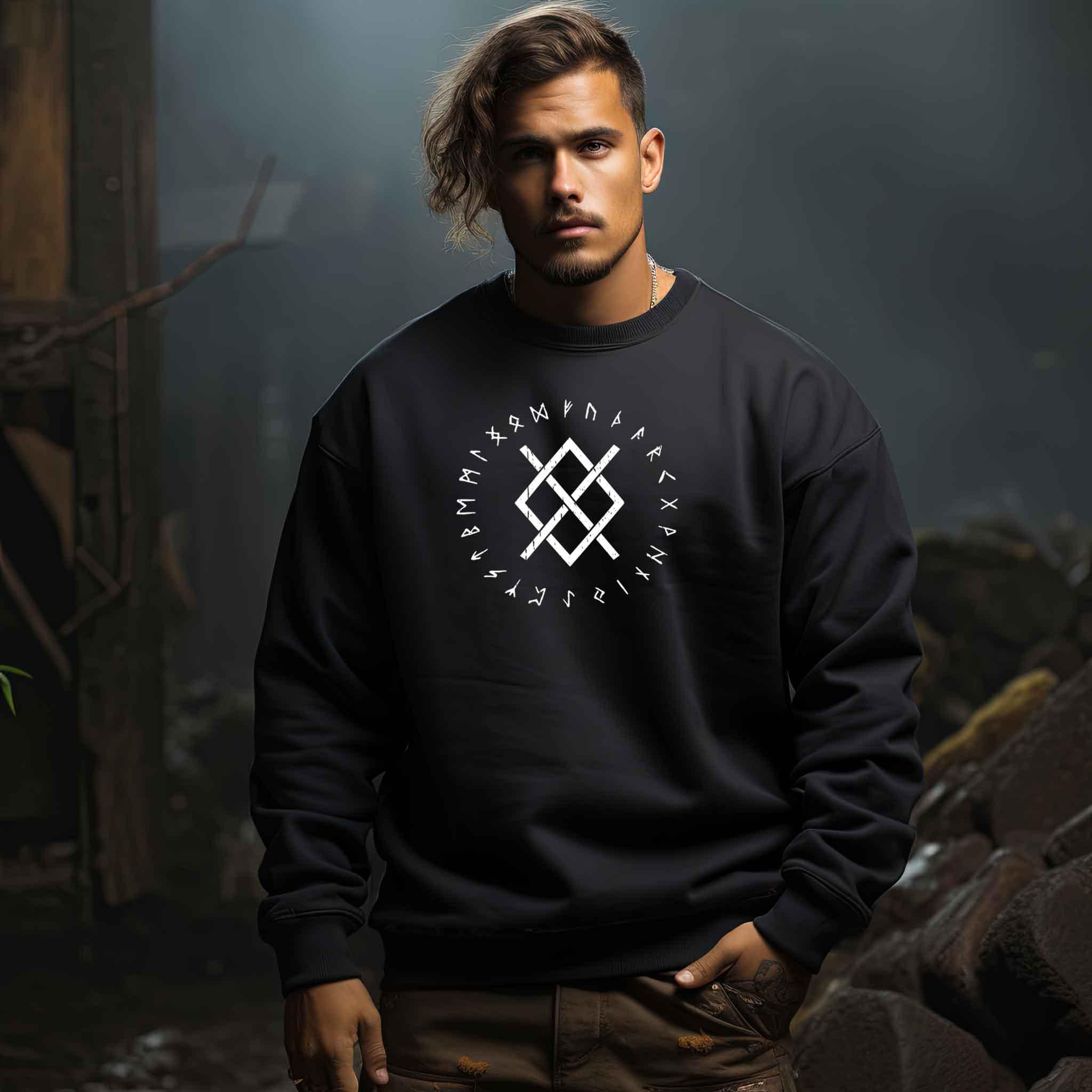 "Odins Gungnir Rune" Wikinger-Sweatshirt – Stärke des Allvaters - Nordic Viking Wear