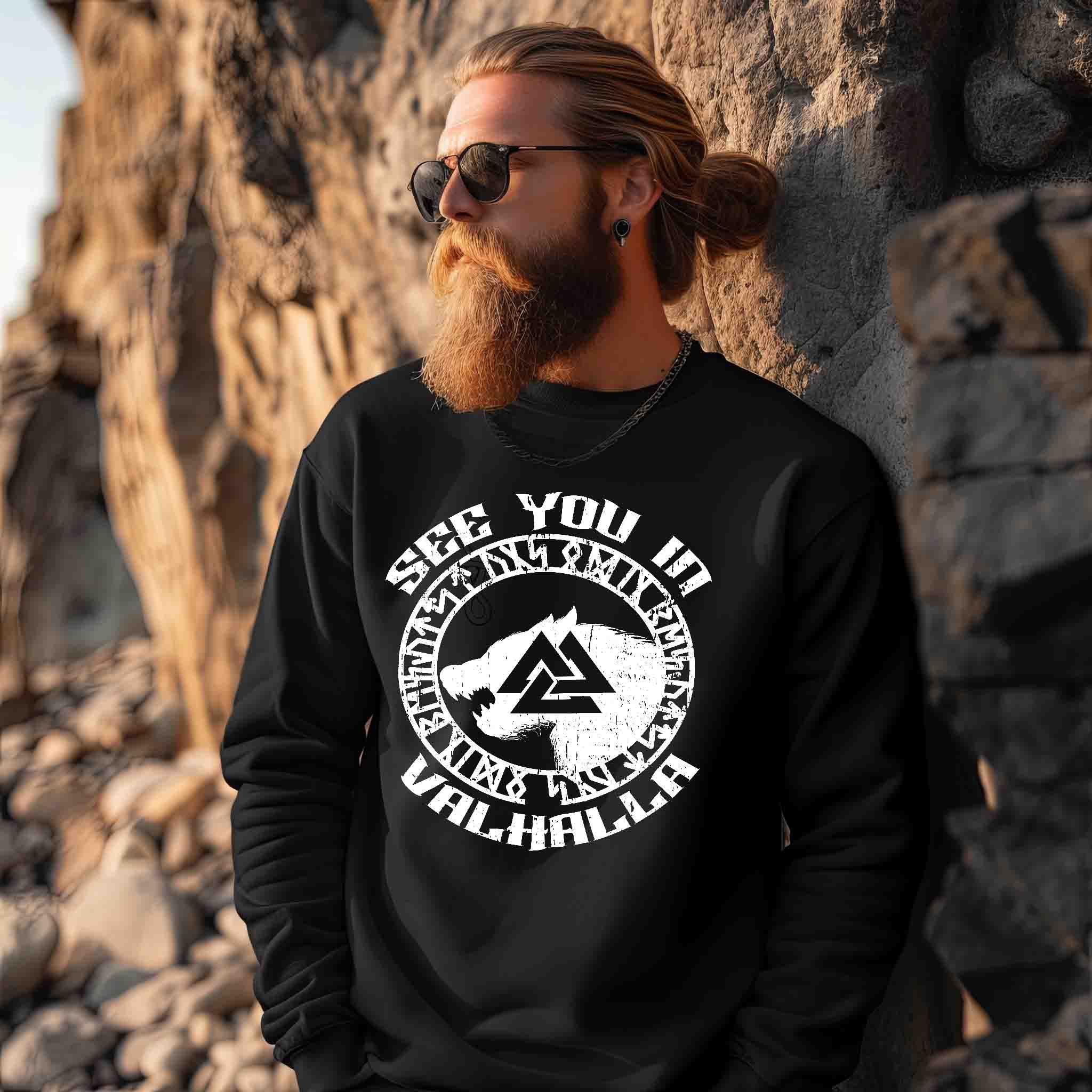 Heavy Blend Sweatshirt – „See You in Valhalla“ - Nordic Viking Wear