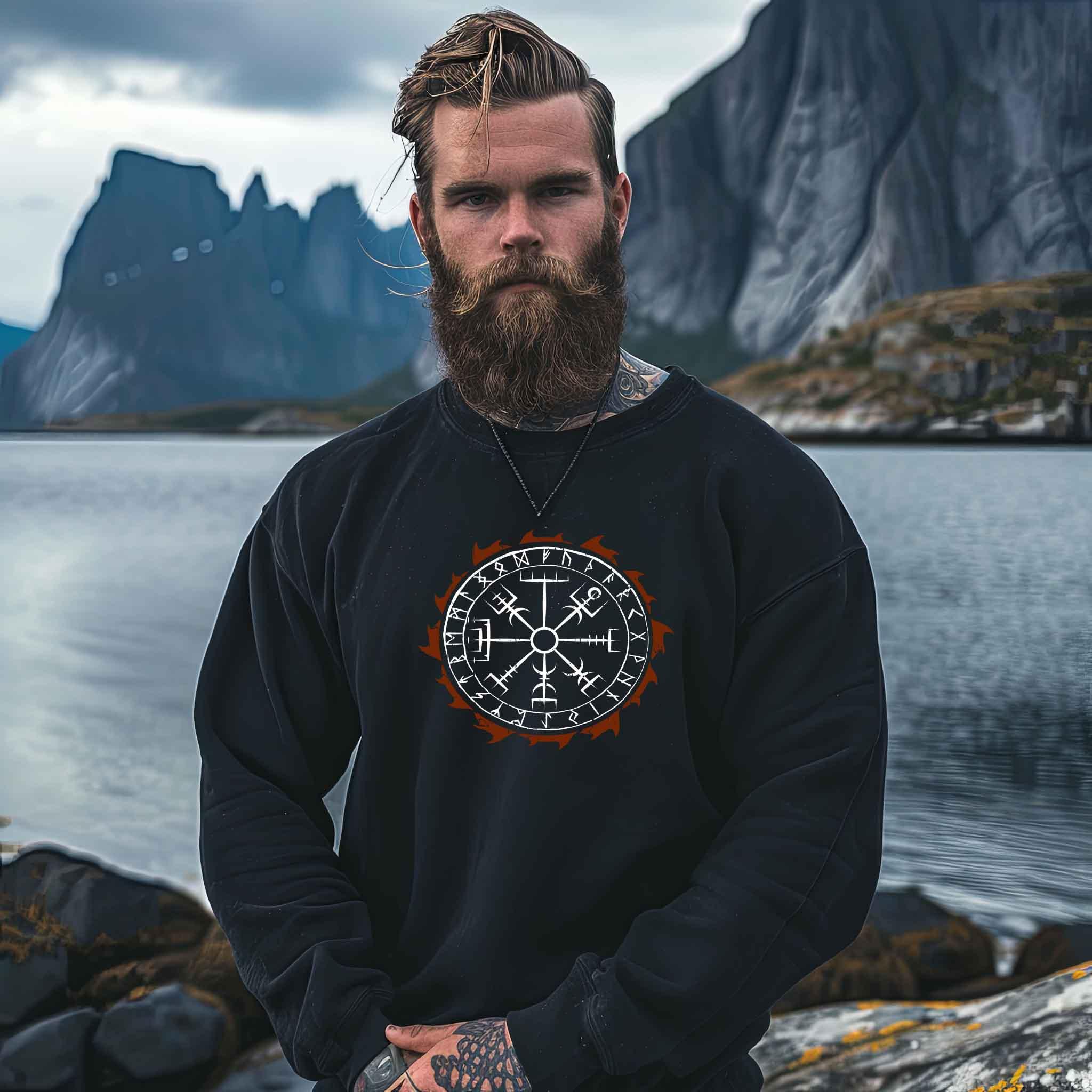Vegvisir – Nordischer Wikinger Kompass Heavy Sweatshirt - Nordic Viking Wear