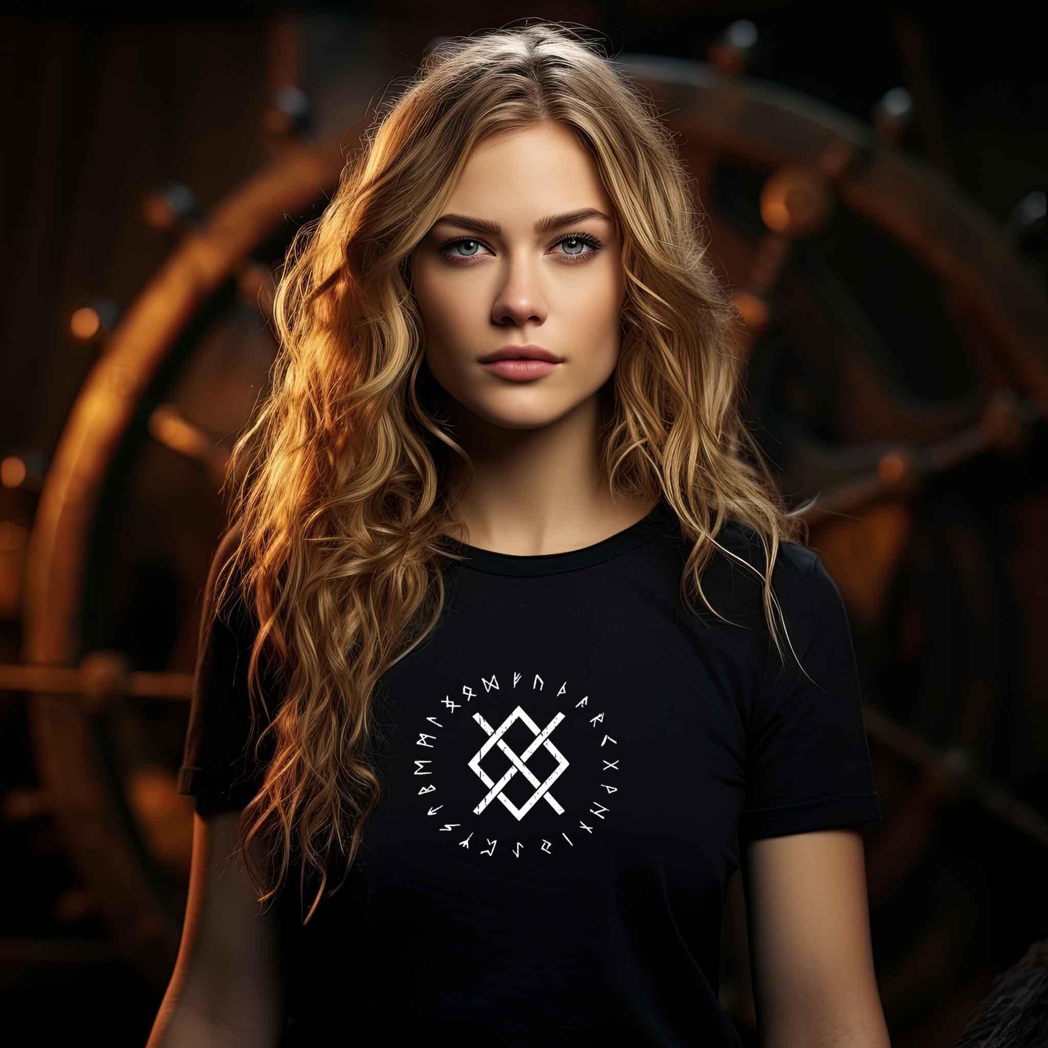 "Odins Gungnir Rune" Schildmaiden Premiumshirt – Stärke des Allvaters - Nordic Viking Wear