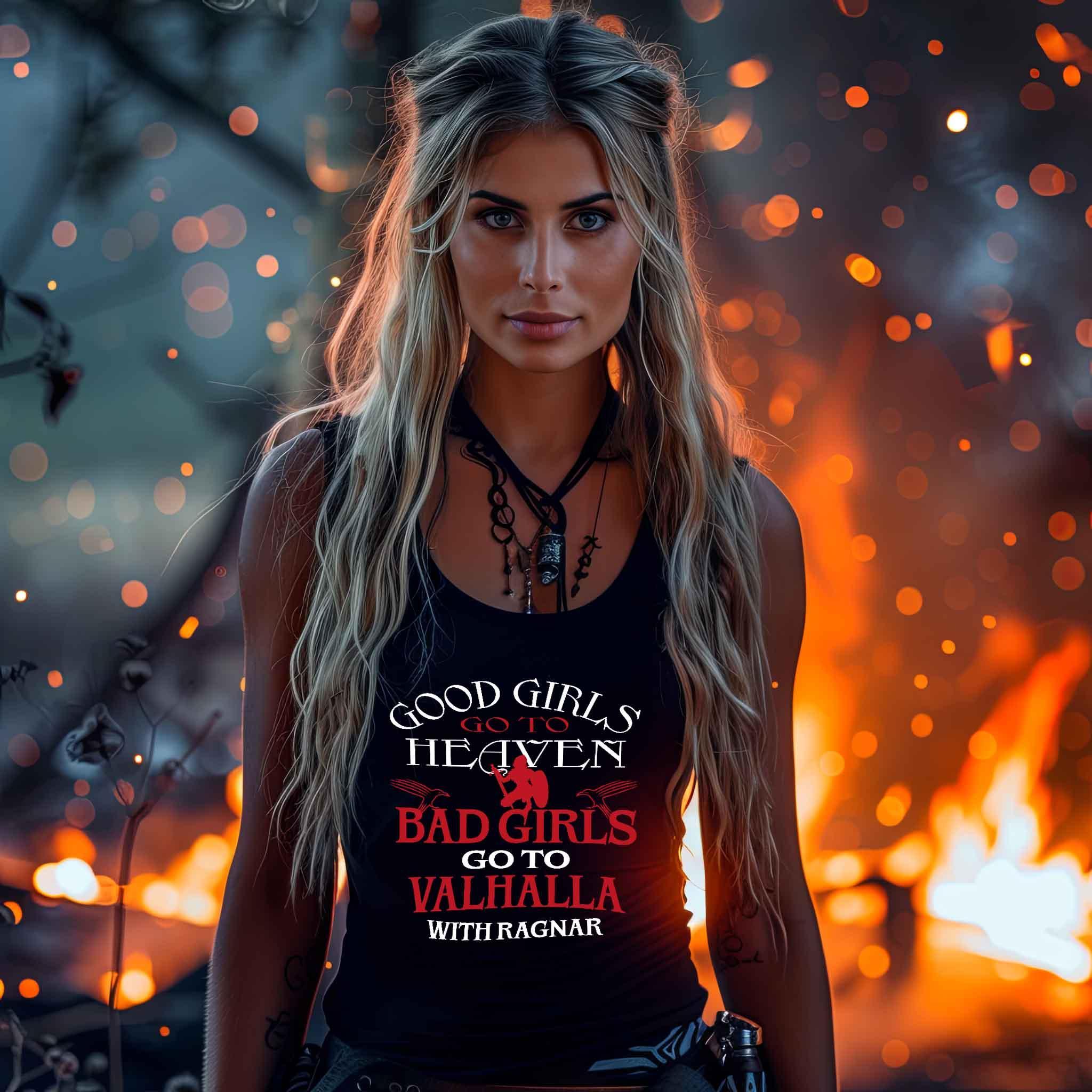 Schildmaid Tanktop - 'Bad Girls Go To Valhalla with Ragnar - Nordic Viking Wear