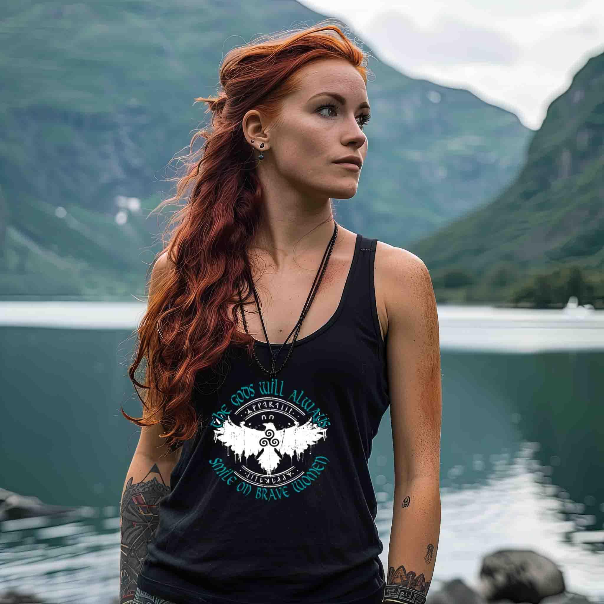 Schildmaiden Tanktop - "The Gods Will Always Smile on Brave Women" - Nordic Viking Wear