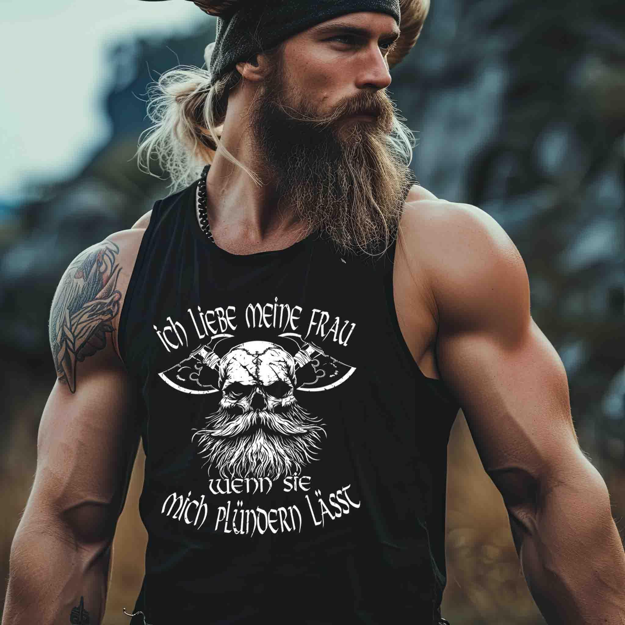 Lustiges Wikinger-Tanktop für Männer "Liebeskrieger" – Valentinstagsedition - Nordic Viking Wear