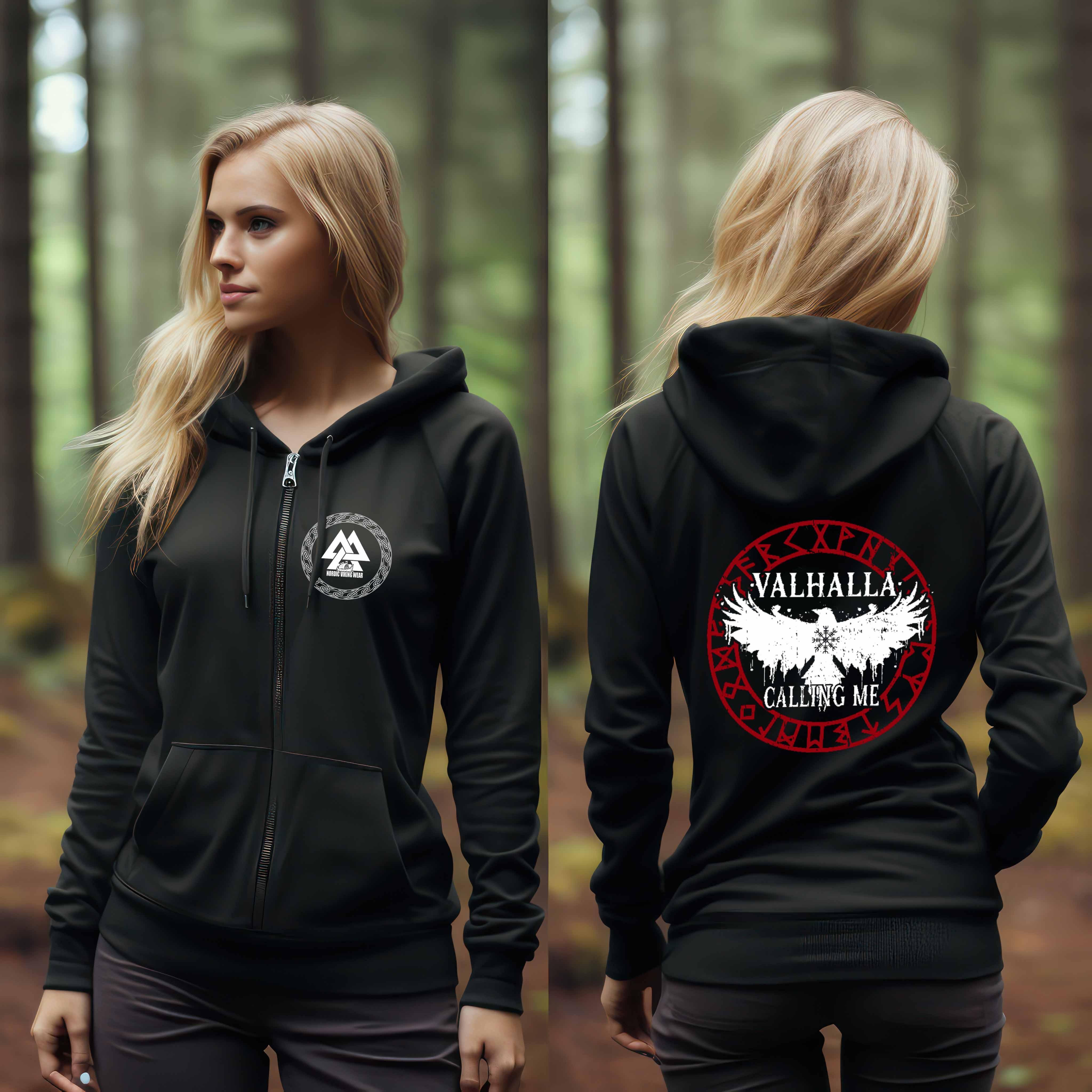Wikinger Zipp Hoodie Valhalla Ruf nordicvikingwear