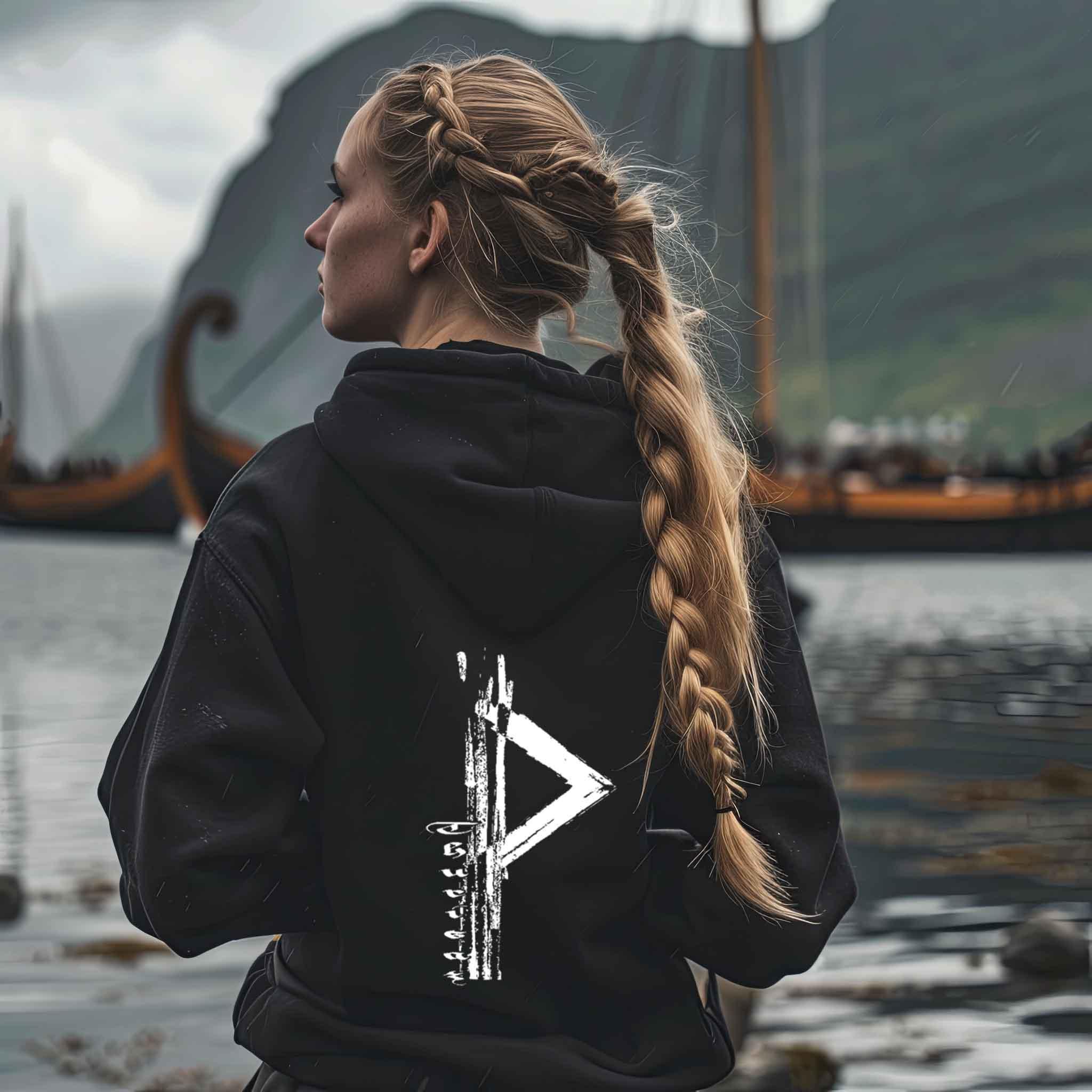 Schildmaiden Hoodie Rune Thurisaz - Nordic Viking Wear