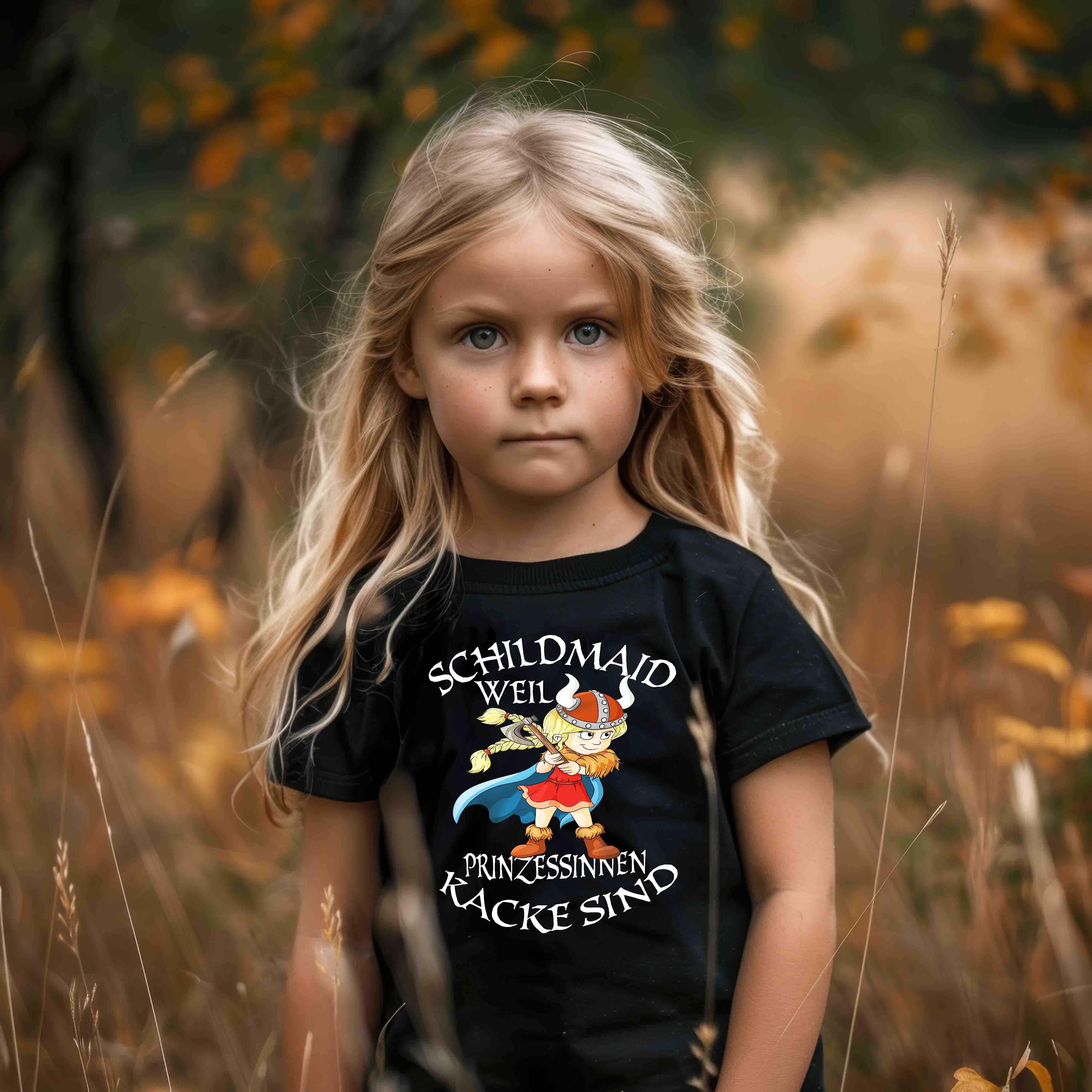Schildmaid Kinder-Shirt – Lustiges Wikinger-Design für starke Mädchen - Nordic Viking Wear