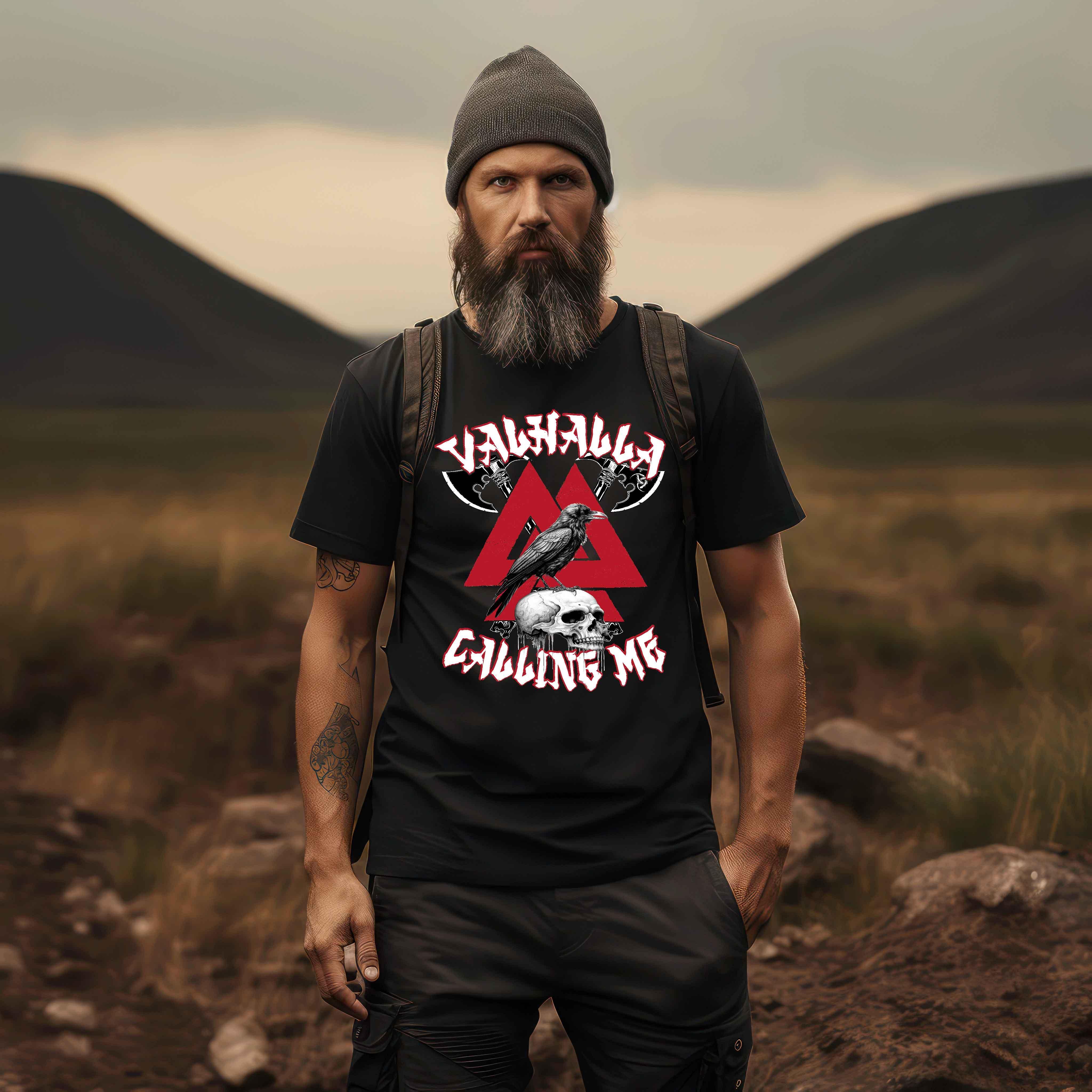Wikinger-Standard-Shirt "Valhalla Calling Me" Valknut - Nordic Viking Wear