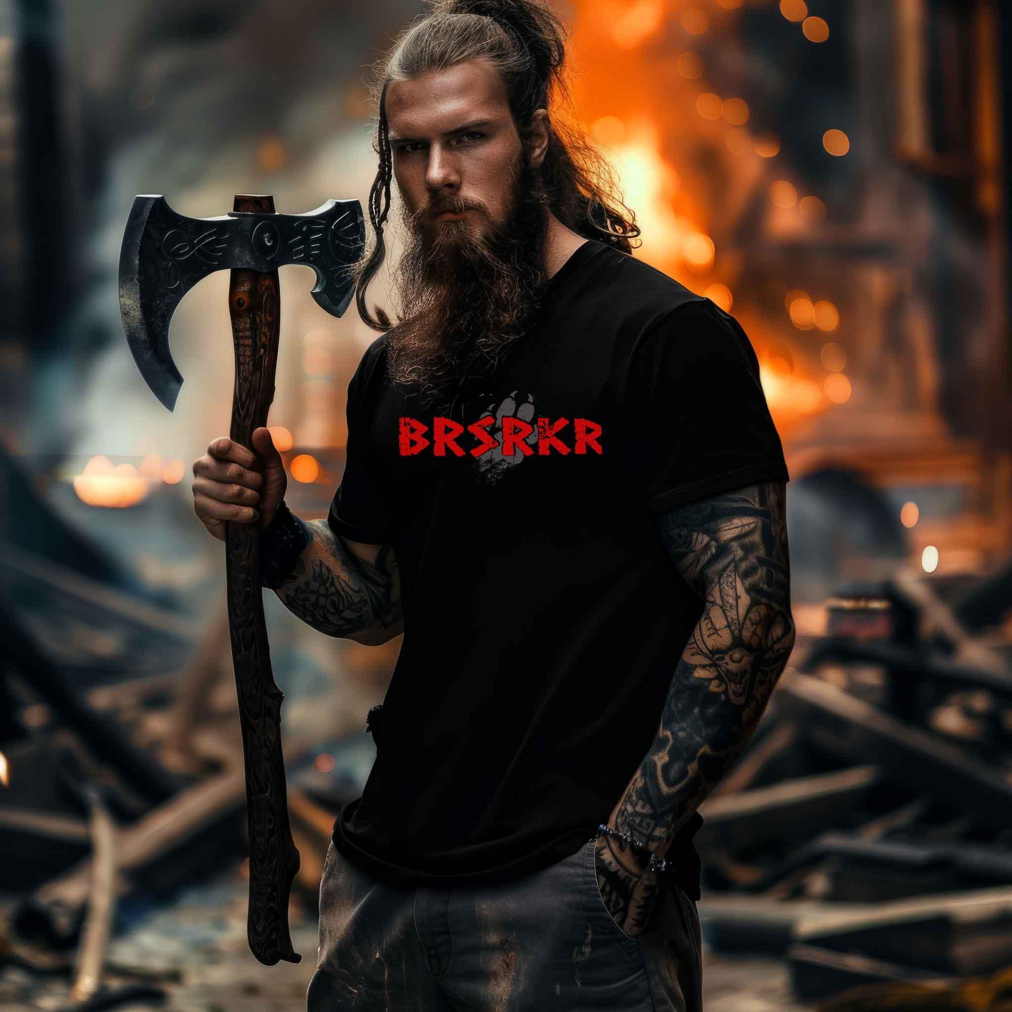 Wikinger Berserker Bärenkralle T-Shirt – Entfessle den Krieger in Dir - Nordic Viking Wear
