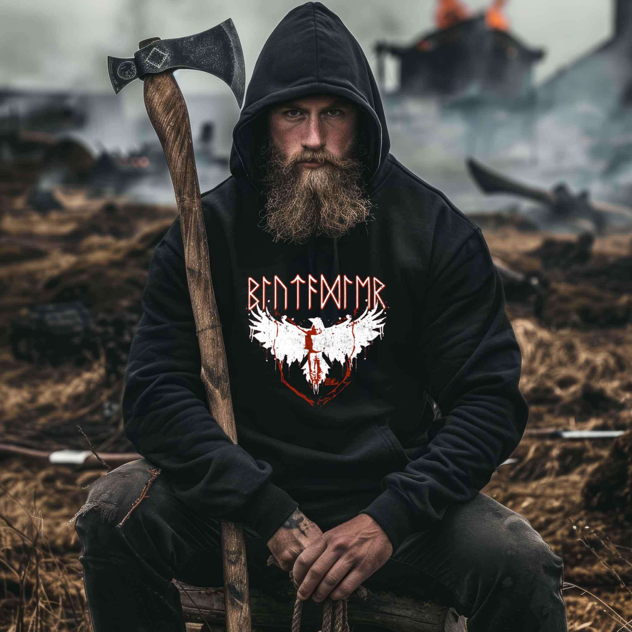 Wikinger-Hoodie "Blutadler" – Nordischer Stolz & Stärke im Blutaar-Design - Nordic Viking Wear
