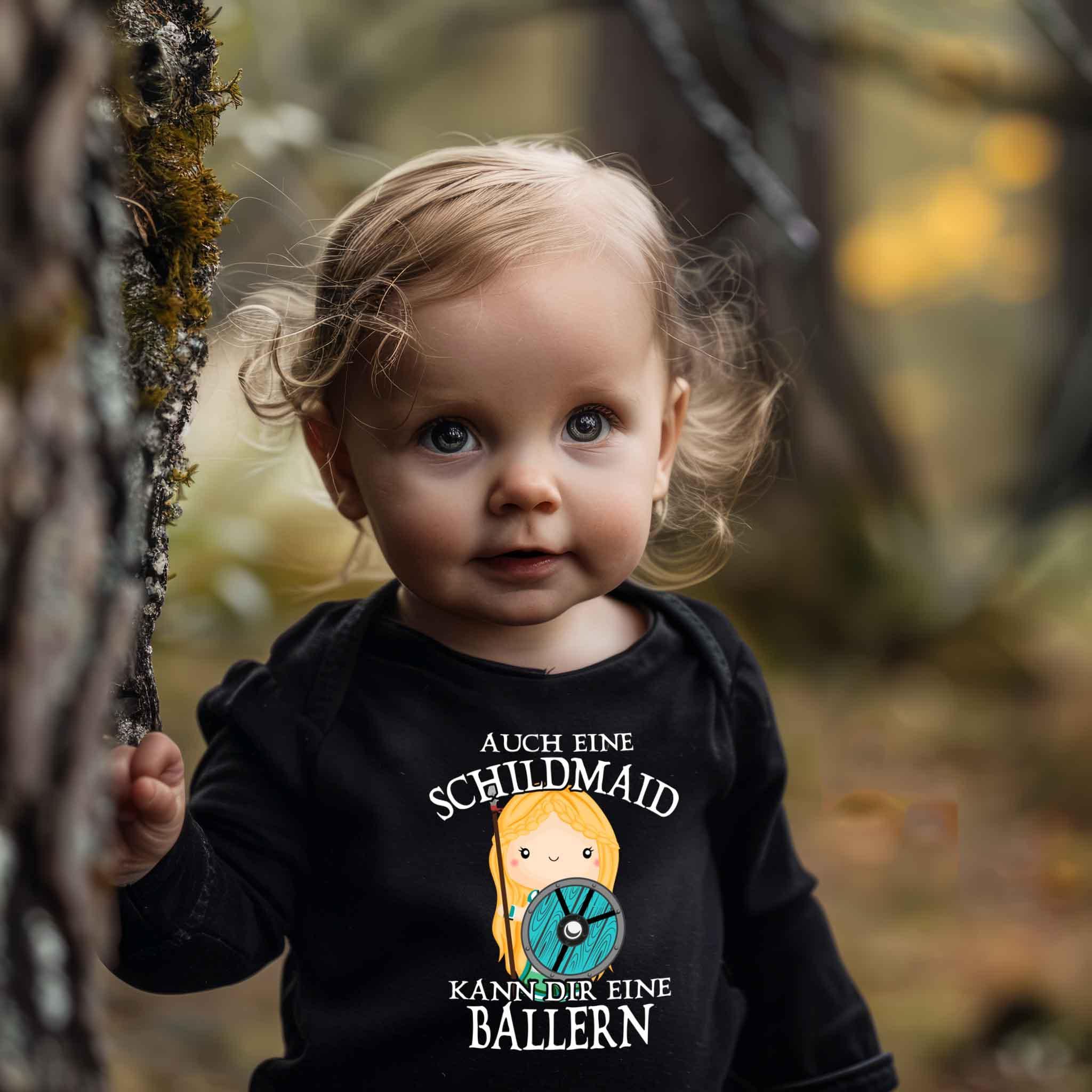 "Wikinger Schildmaid Baby-Body – 'Kleine Kriegerin' Kollektion für Zukünftige Walküren" - Nordic Viking Wear