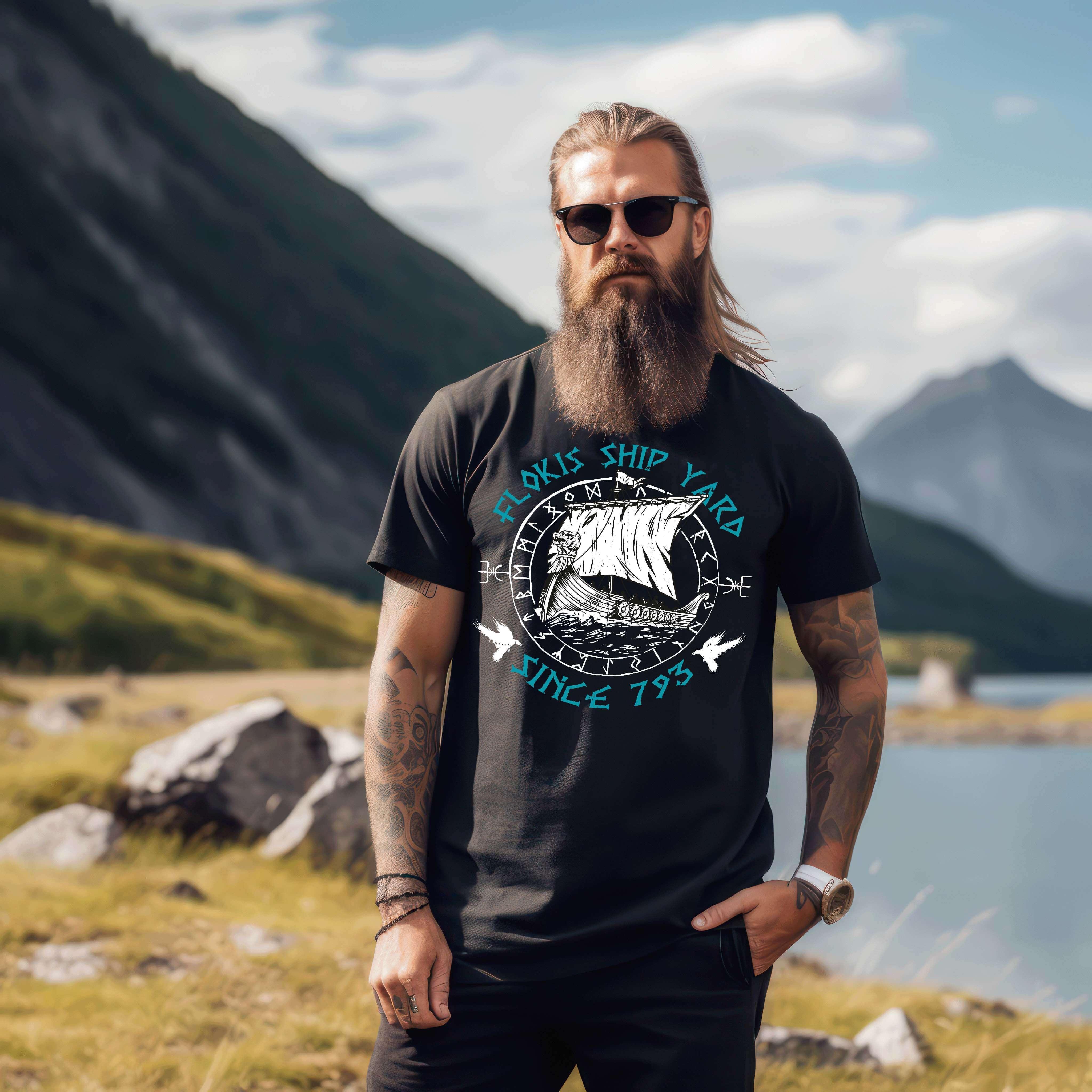 Flokis Ship Yard - Herren Premiumshirt - Nordic Viking Wear