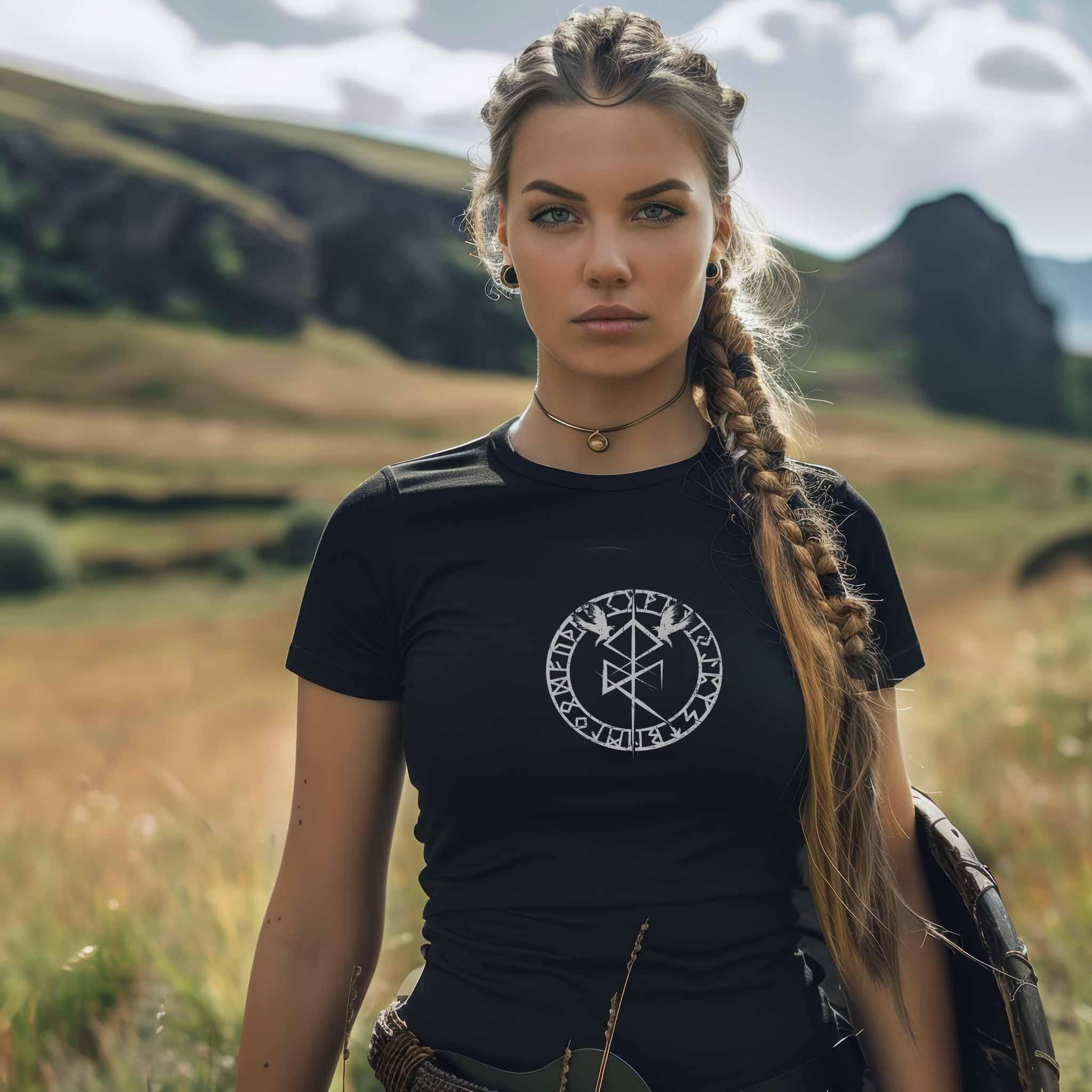 Schildmaiden Odin Binderune Expresser Shirt – Mystisches Nordisches Symbol - Nordic Viking Wear