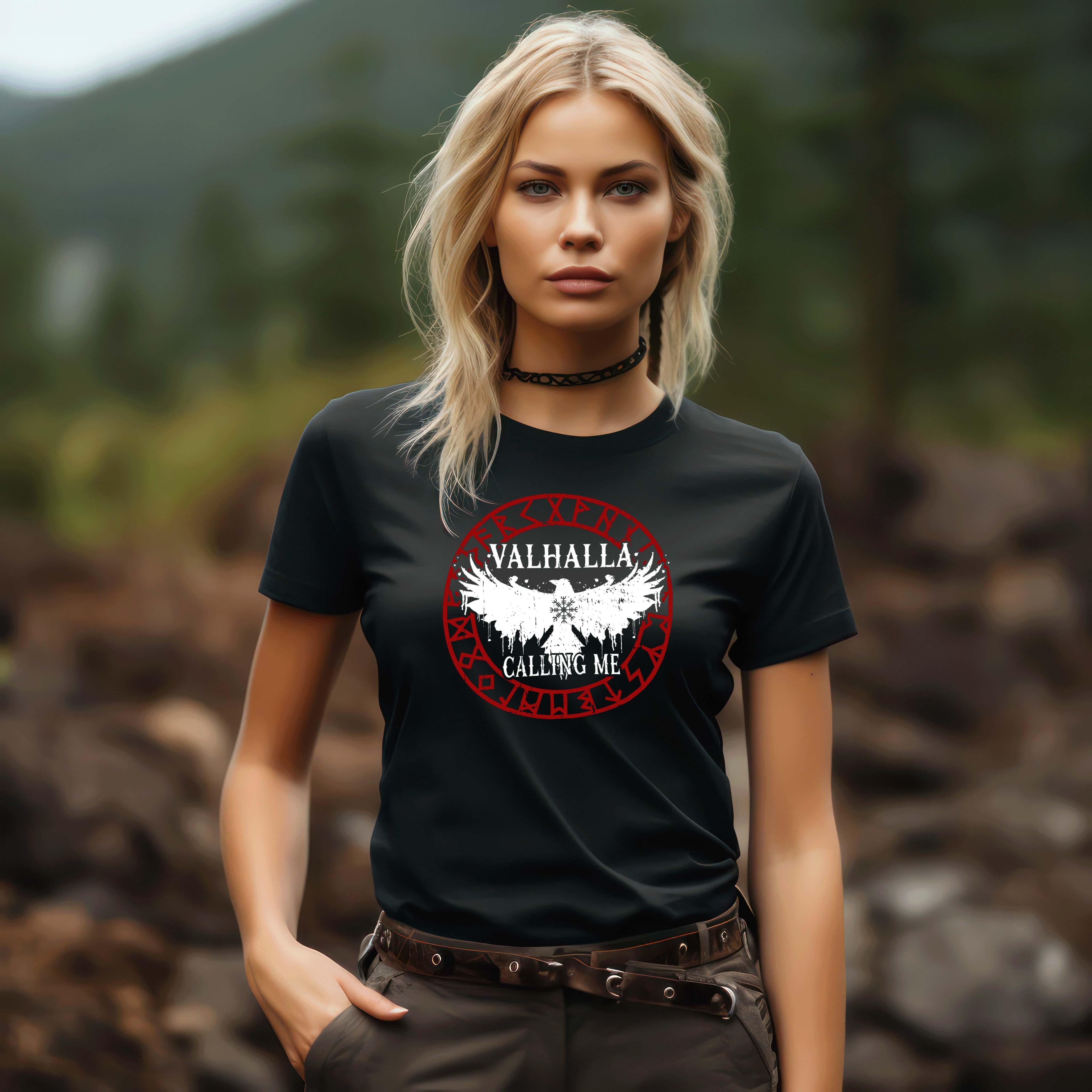 Schildmaiden Premiumshirt "Ruf nach Valhalla" – Antworte dem Ruf der Ehre
